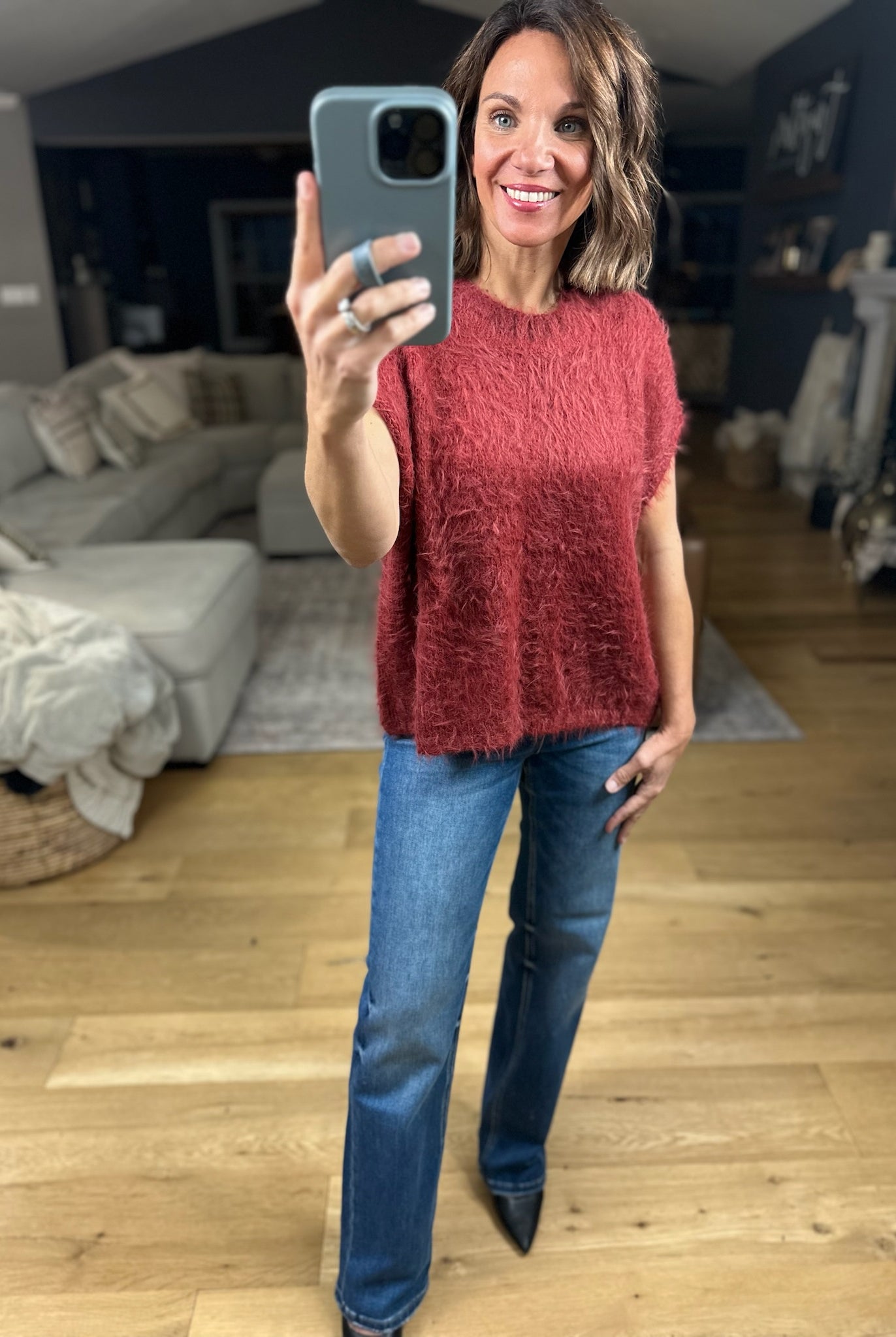 No Rush Short Sleeve Bow-Back Sweater-Sweaters-Wishlist-Anna Kaytes Boutique, Women's Fashion Boutique in Grinnell, Iowa