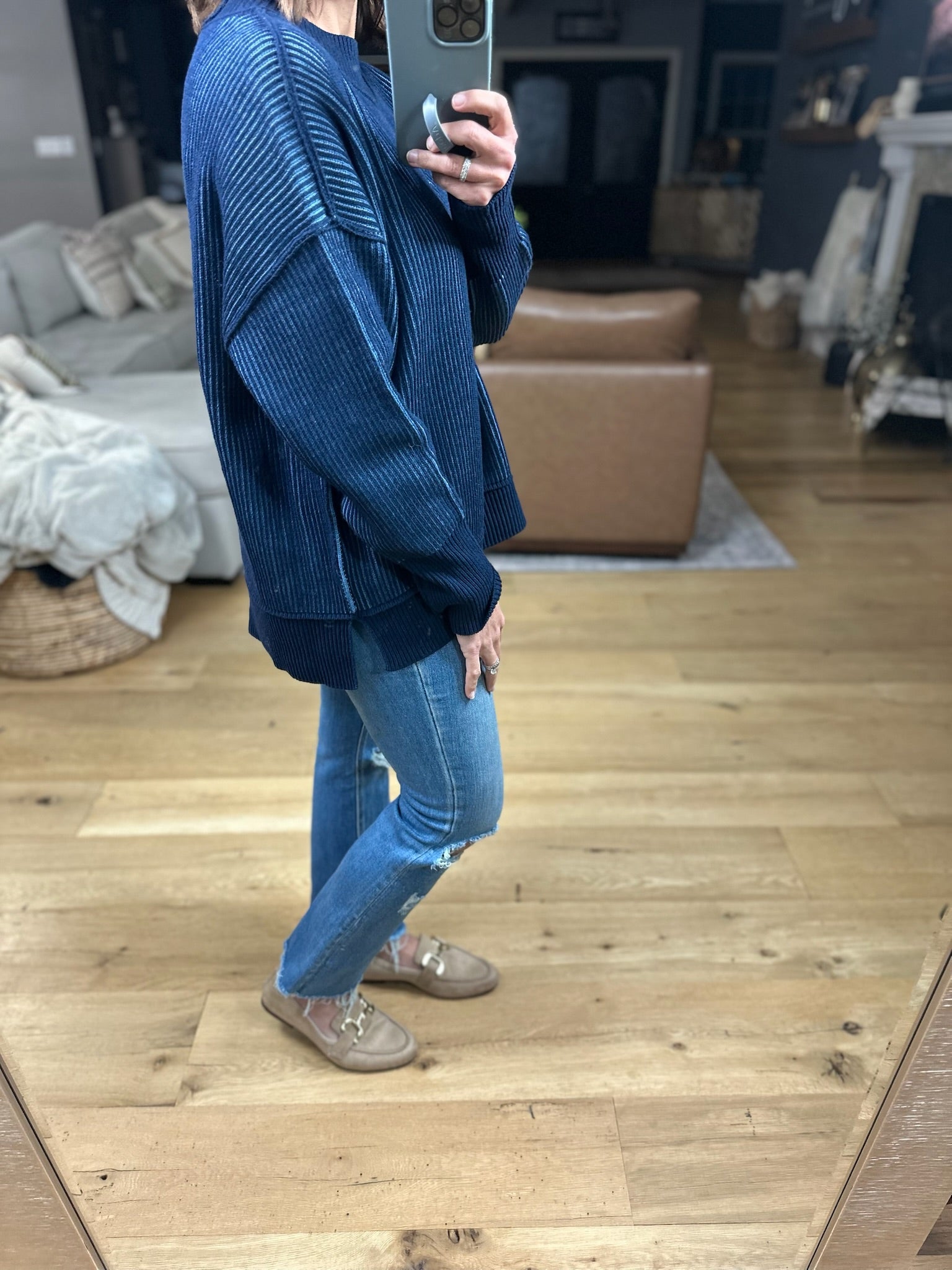 Make A Deal Textured Sweater-Sweaters-Zenana-Anna Kaytes Boutique, Women's Fashion Boutique in Grinnell, Iowa