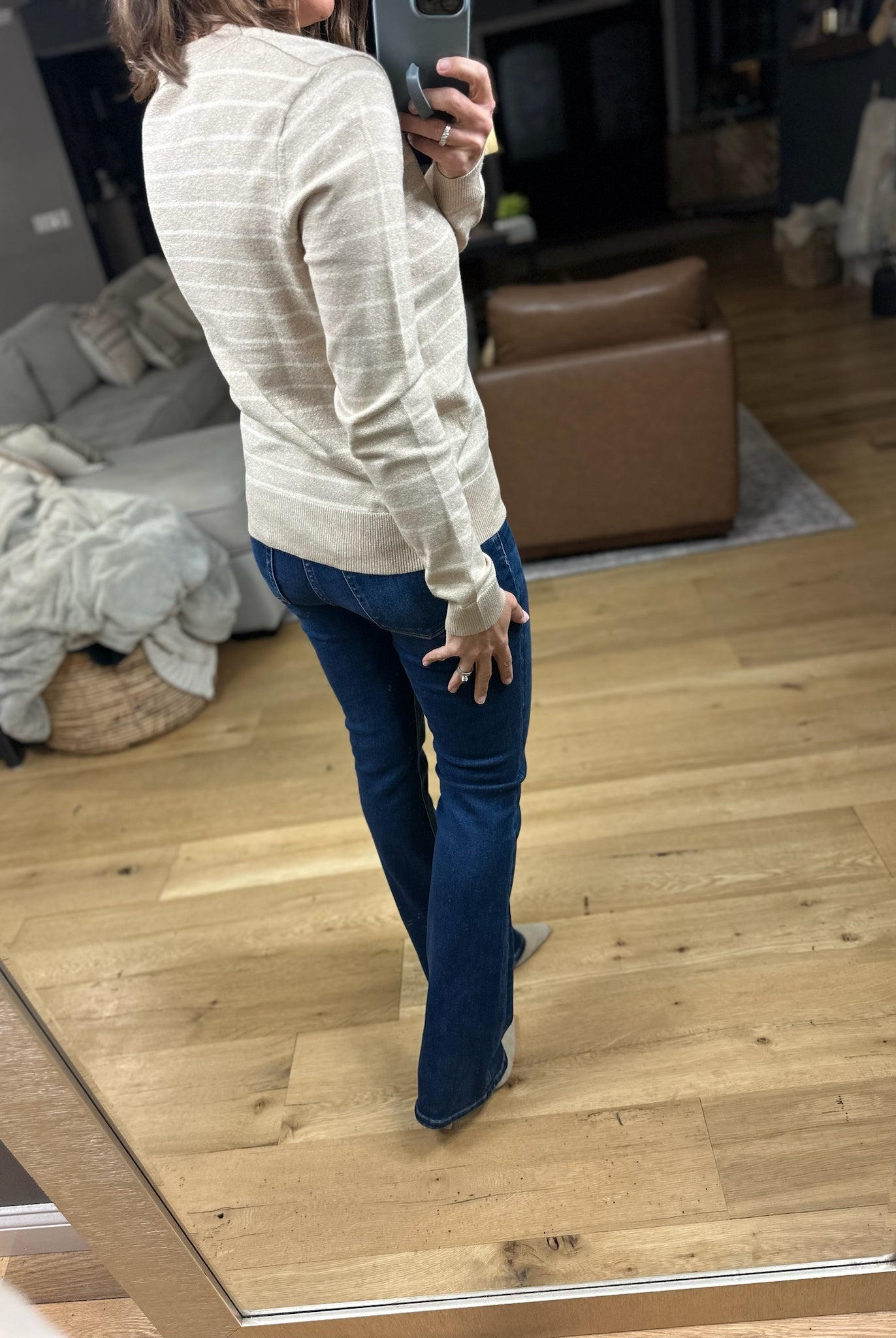 Day Dreamer Striped Crew Sweater-Sweaters-Staccato-Anna Kaytes Boutique, Women's Fashion Boutique in Grinnell, Iowa