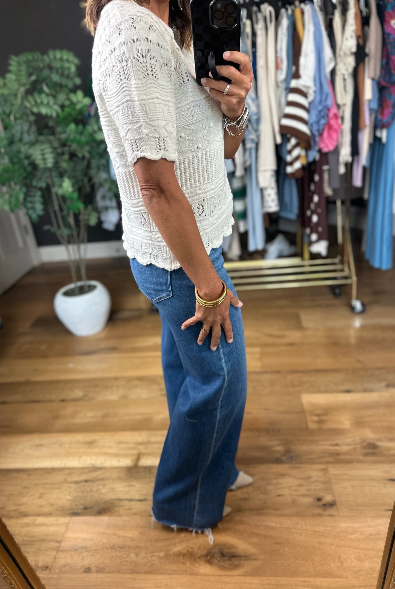 All Things Considered Crochet Top-Short Sleeves-Vine & Love-Anna Kaytes Boutique, Women's Fashion Boutique in Grinnell, Iowa