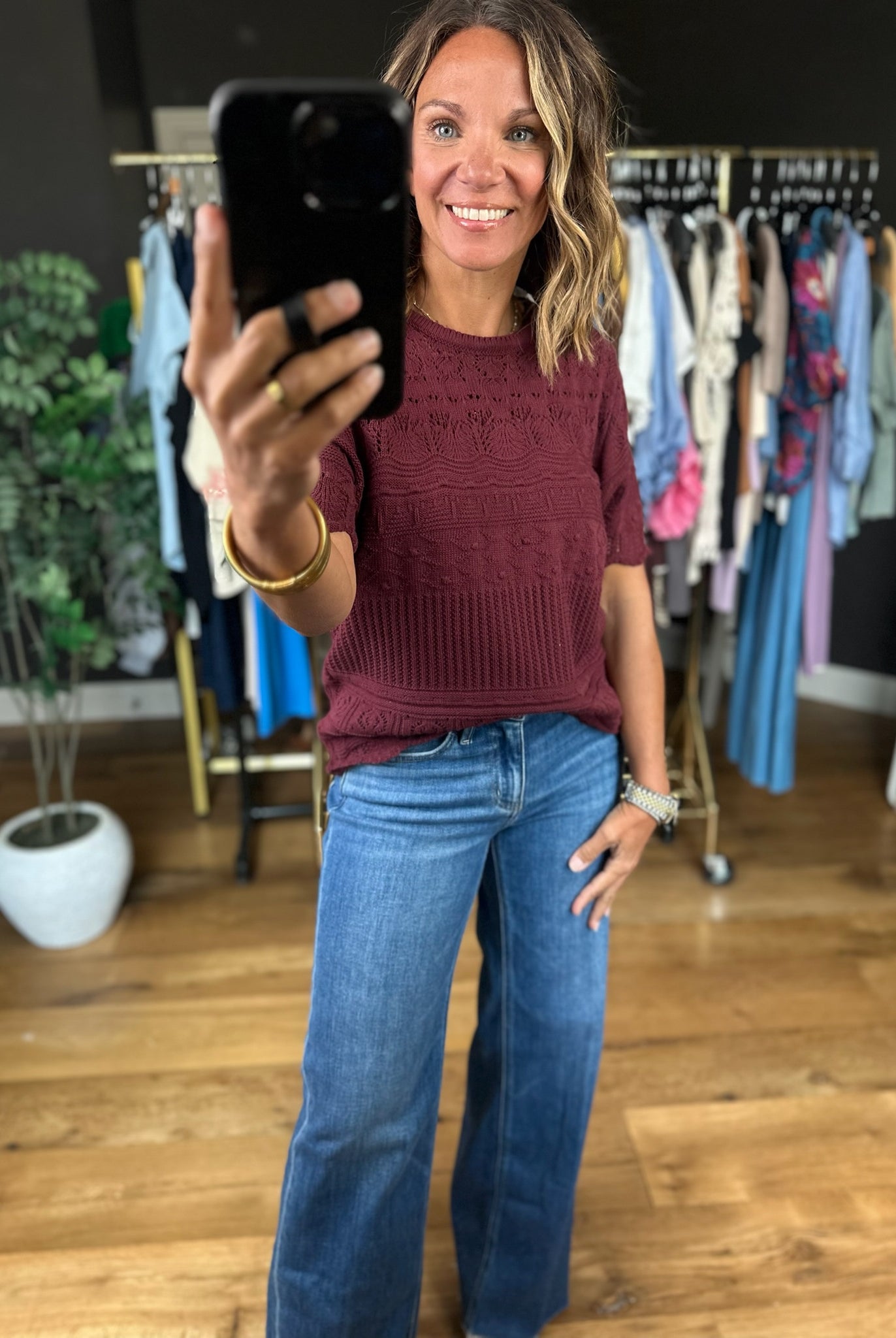 All Things Considered Crochet Top-Short Sleeves-Vine & Love-Anna Kaytes Boutique, Women's Fashion Boutique in Grinnell, Iowa
