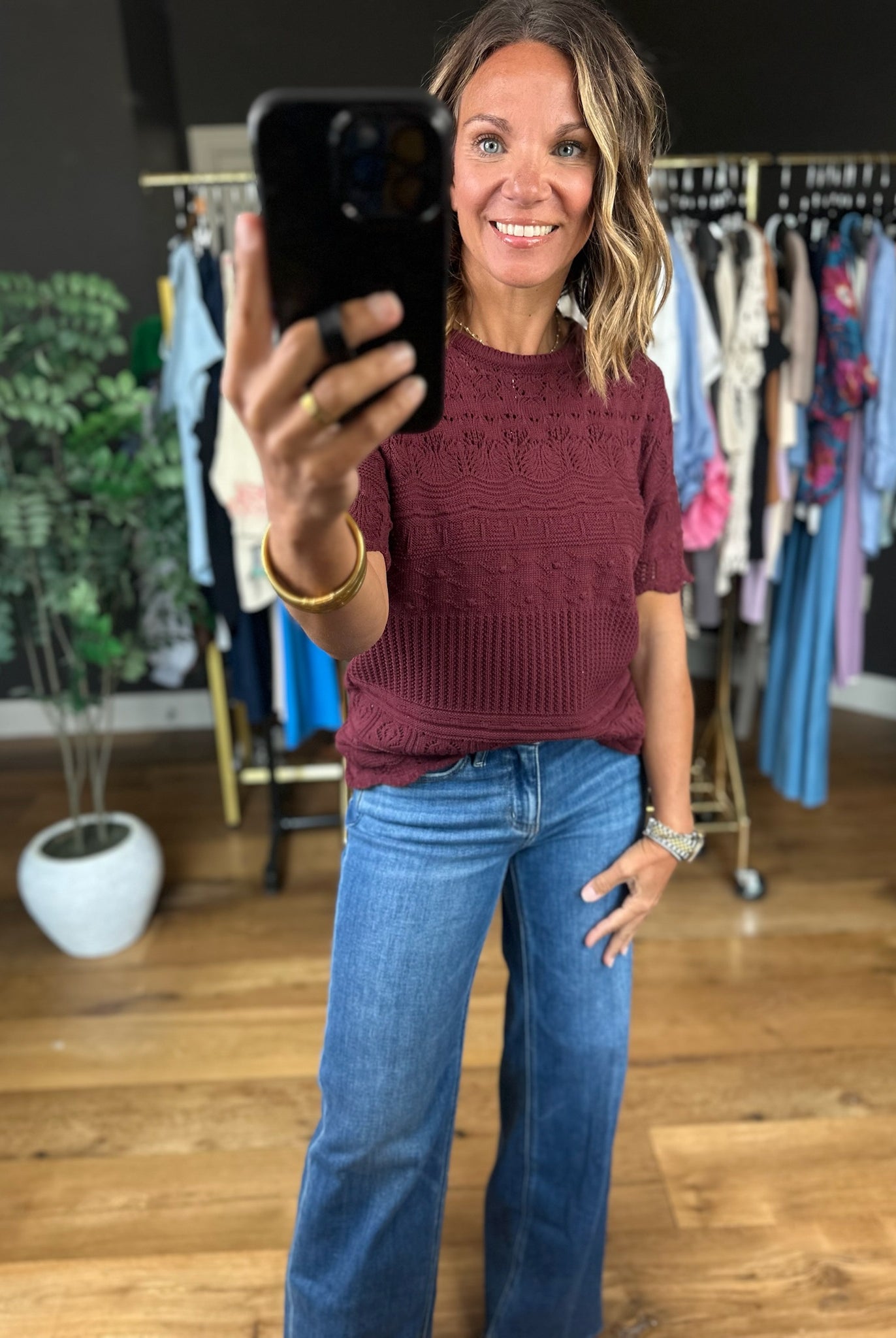 All Things Considered Crochet Top-Short Sleeves-Vine & Love-Anna Kaytes Boutique, Women's Fashion Boutique in Grinnell, Iowa