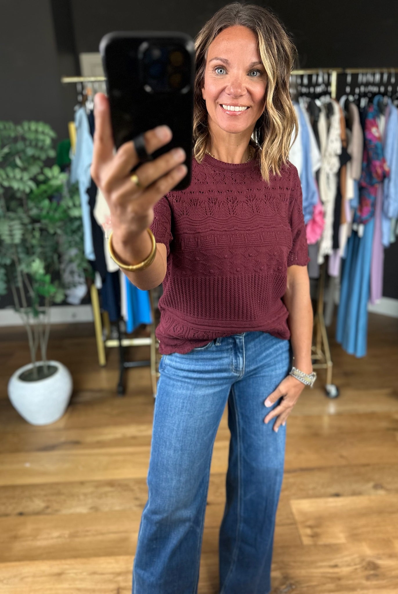 All Things Considered Crochet Top-Short Sleeves-Vine & Love-Anna Kaytes Boutique, Women's Fashion Boutique in Grinnell, Iowa