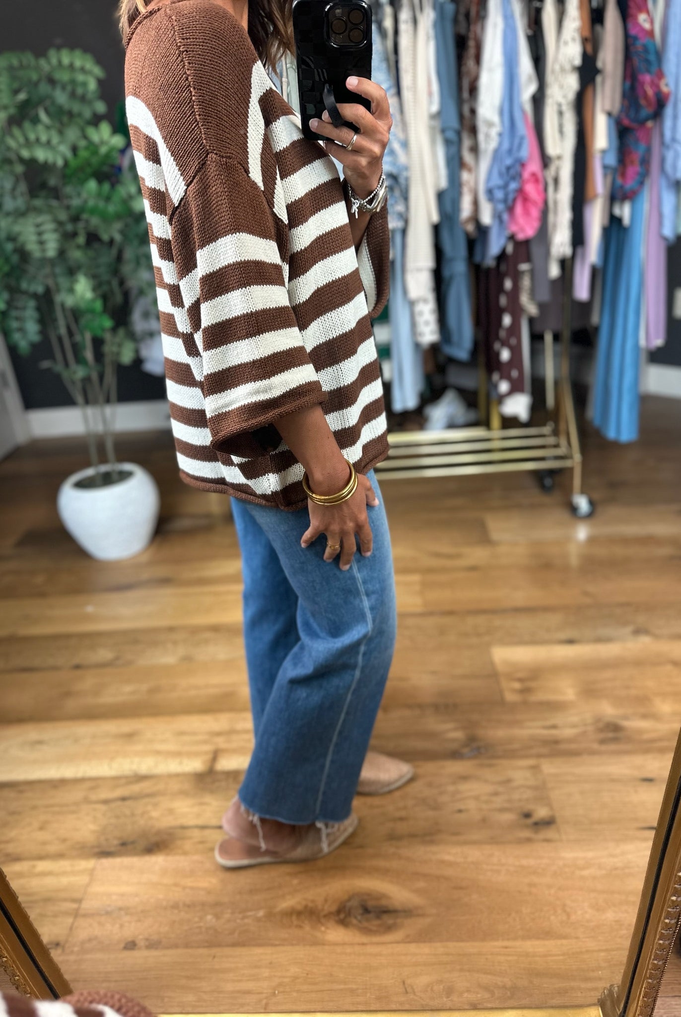 All Figured Out Striped Knit Top-Sweaters-Vine & Love-Anna Kaytes Boutique, Women's Fashion Boutique in Grinnell, Iowa
