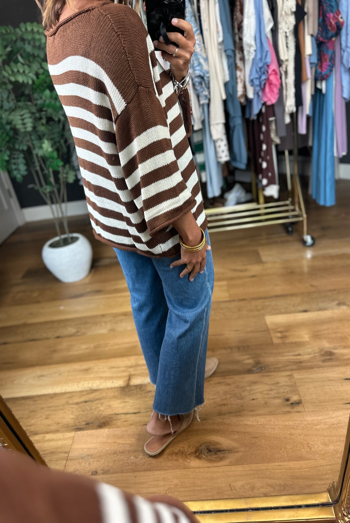 All Figured Out Striped Knit Top-Sweaters-Vine & Love-Anna Kaytes Boutique, Women's Fashion Boutique in Grinnell, Iowa