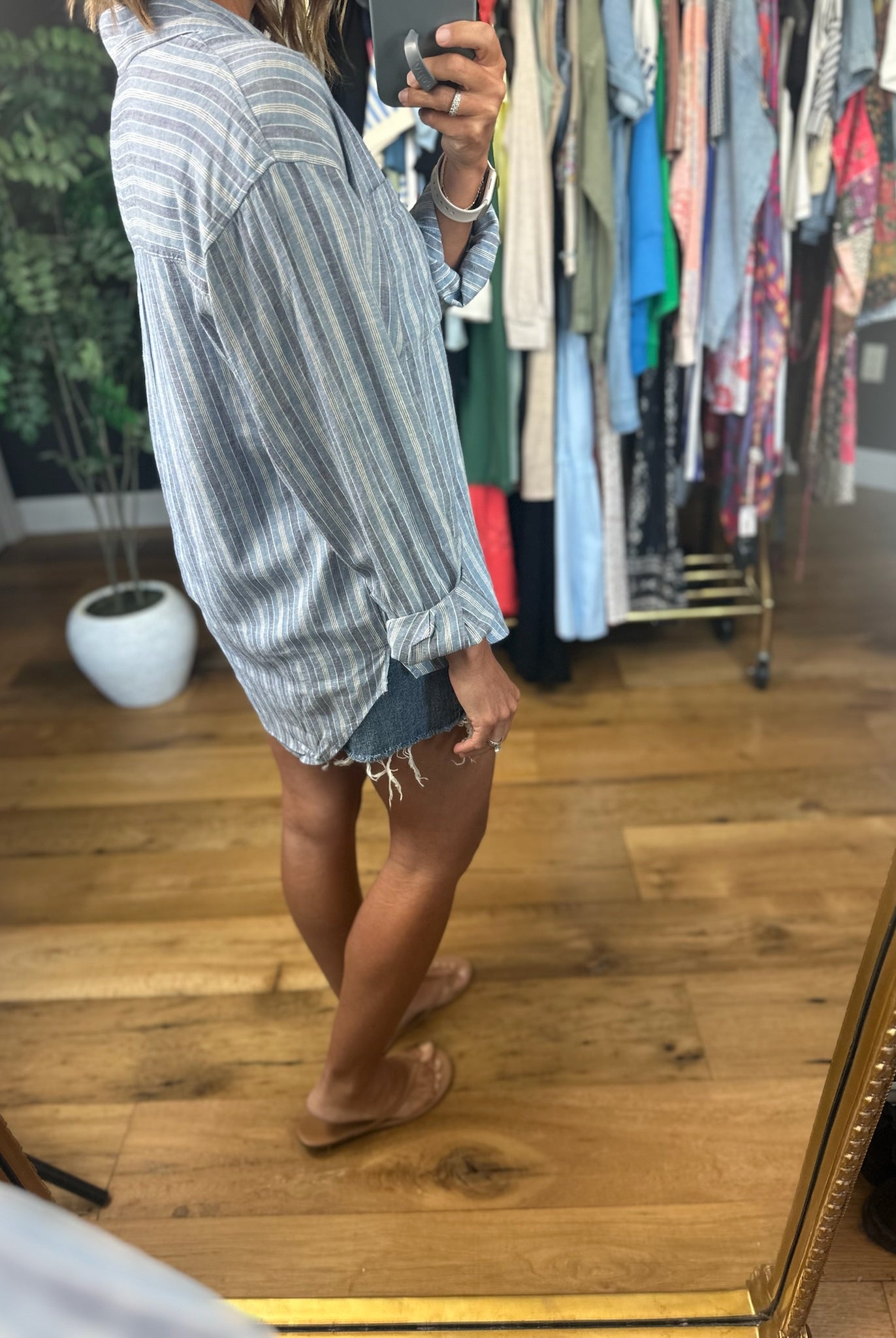 Z Supply The Perfect Striped Button-Up-Long Sleeves-Z Supply-Anna Kaytes Boutique, Women's Fashion Boutique in Grinnell, Iowa