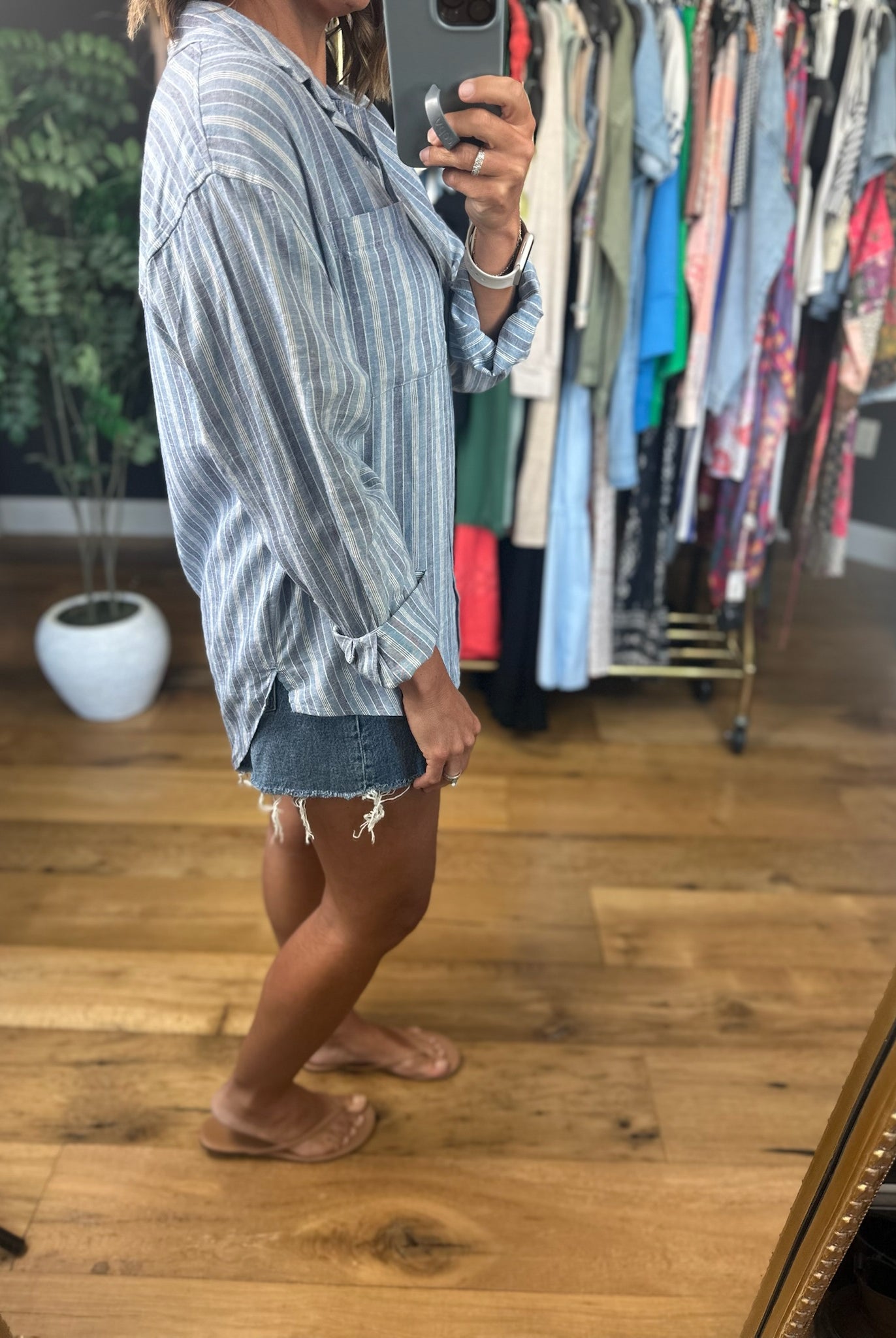 Z Supply The Perfect Striped Button-Up-Long Sleeves-Z Supply-Anna Kaytes Boutique, Women's Fashion Boutique in Grinnell, Iowa