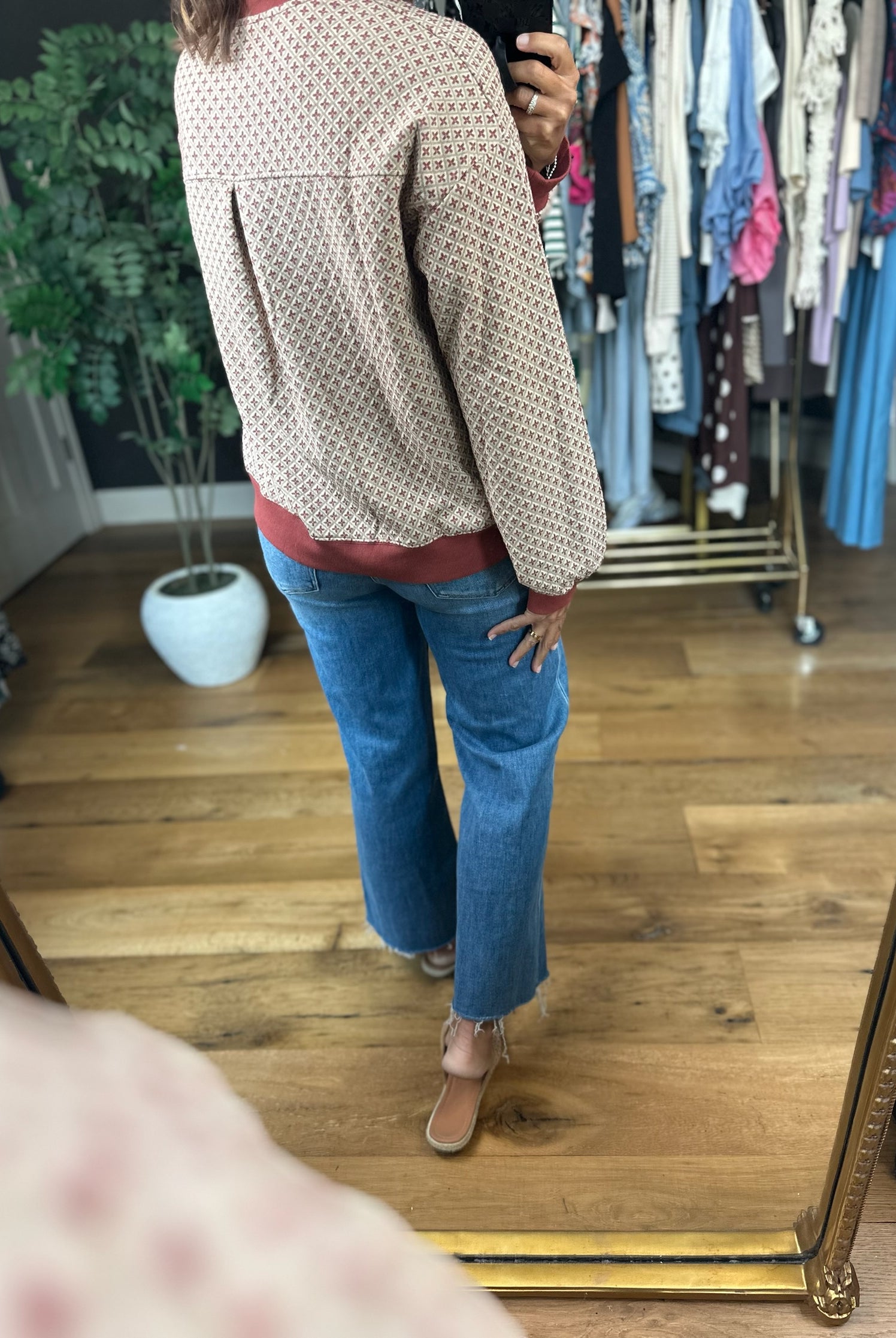 Oh My Fall Patterned Crew-Sweaters-Umgee-Anna Kaytes Boutique, Women's Fashion Boutique in Grinnell, Iowa