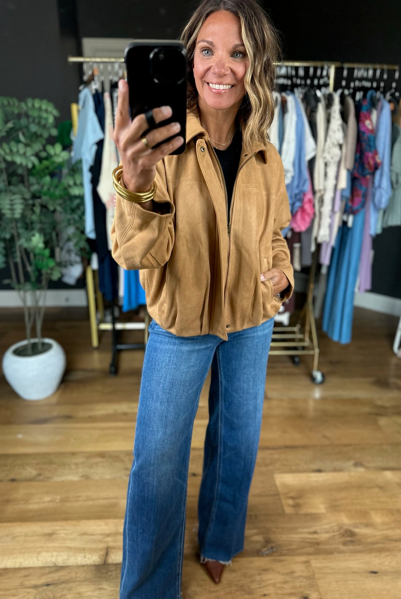 The Sienna Bubble-Hem Jacket-Jackets-Skies Are Blue-Anna Kaytes Boutique, Women's Fashion Boutique in Grinnell, Iowa