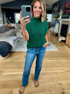 Take Me Out Mock-Neck Sleeveless Sweater - Green-Sweaters-She & Sky-Anna Kaytes Boutique, Women's Fashion Boutique in Grinnell, Iowa