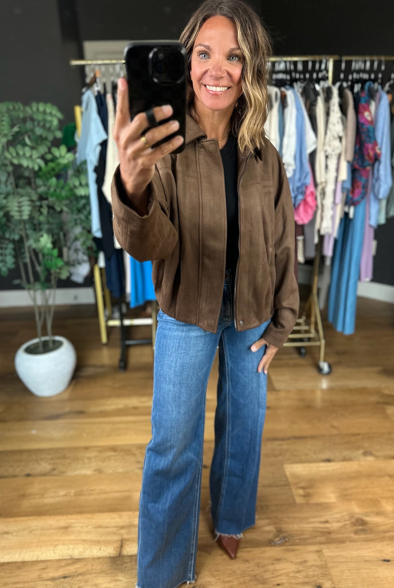 The Sienna Bubble-Hem Jacket-Jackets-Skies Are Blue-Anna Kaytes Boutique, Women's Fashion Boutique in Grinnell, Iowa