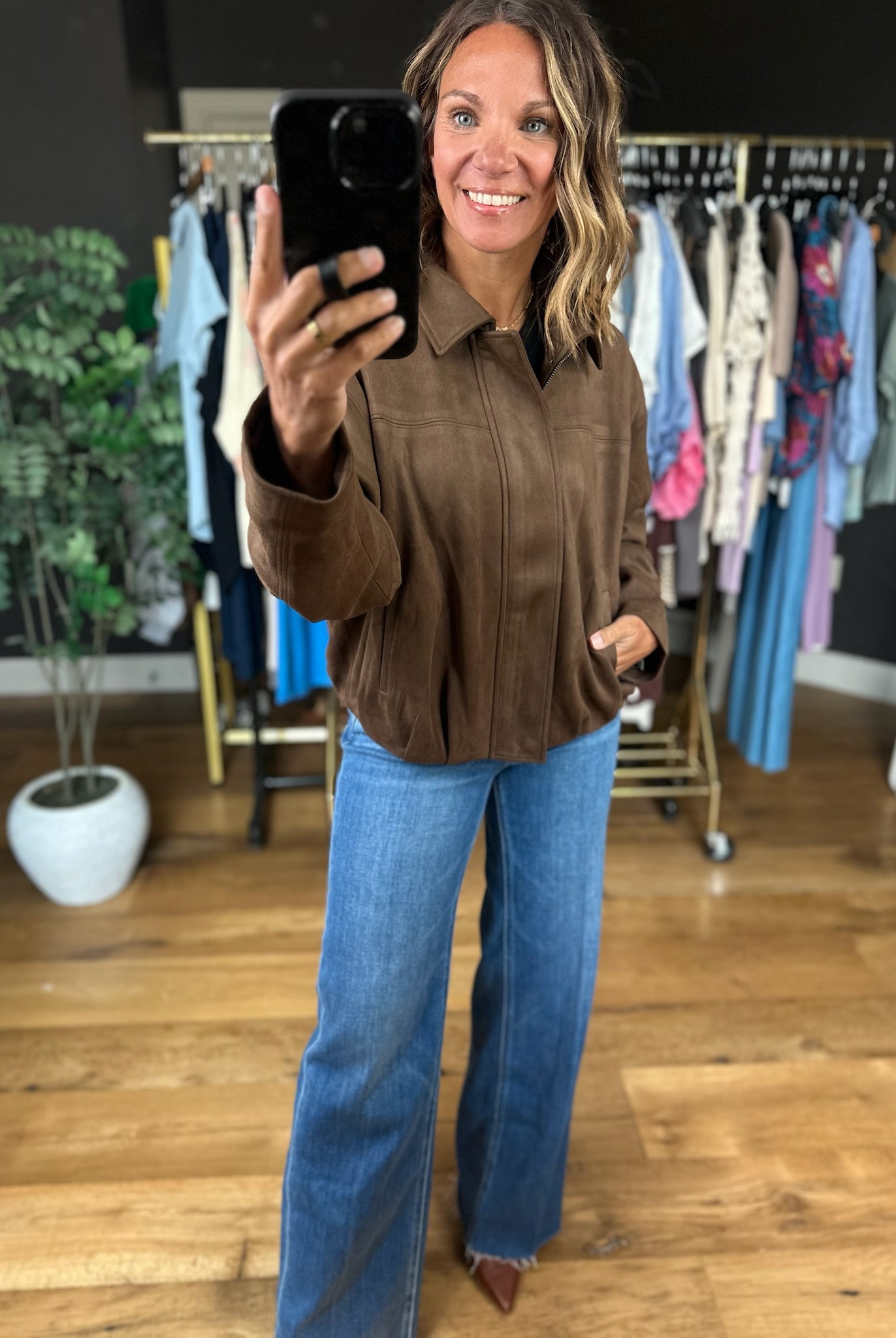 The Sienna Bubble-Hem Jacket-Jackets-Skies Are Blue-Anna Kaytes Boutique, Women's Fashion Boutique in Grinnell, Iowa