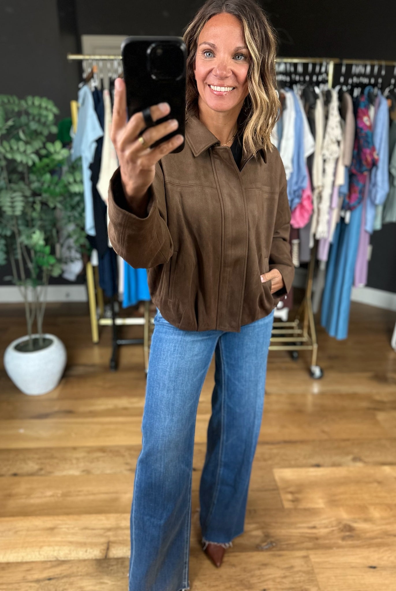 The Sienna Bubble-Hem Jacket-Jackets-Skies Are Blue-Anna Kaytes Boutique, Women's Fashion Boutique in Grinnell, Iowa