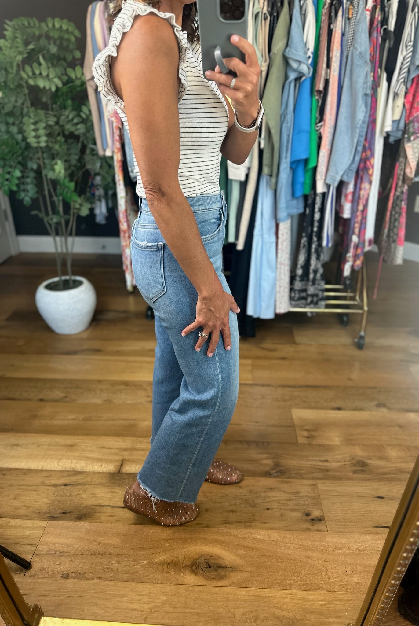 Lucky Love Striped Top-Short Sleeves-Doe & Rae-Anna Kaytes Boutique, Women's Fashion Boutique in Grinnell, Iowa