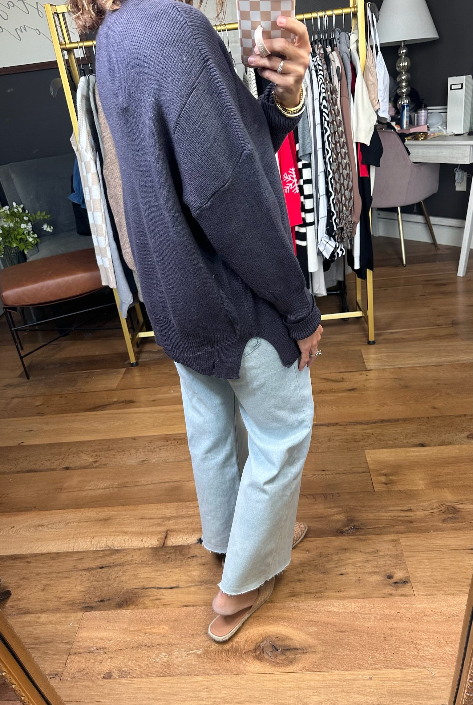 Quick Decision Ribbed Sweater With Side-Slit Detail - Multiple Options-Sweaters-Miracle-Anna Kaytes Boutique, Women's Fashion Boutique in Grinnell, Iowa