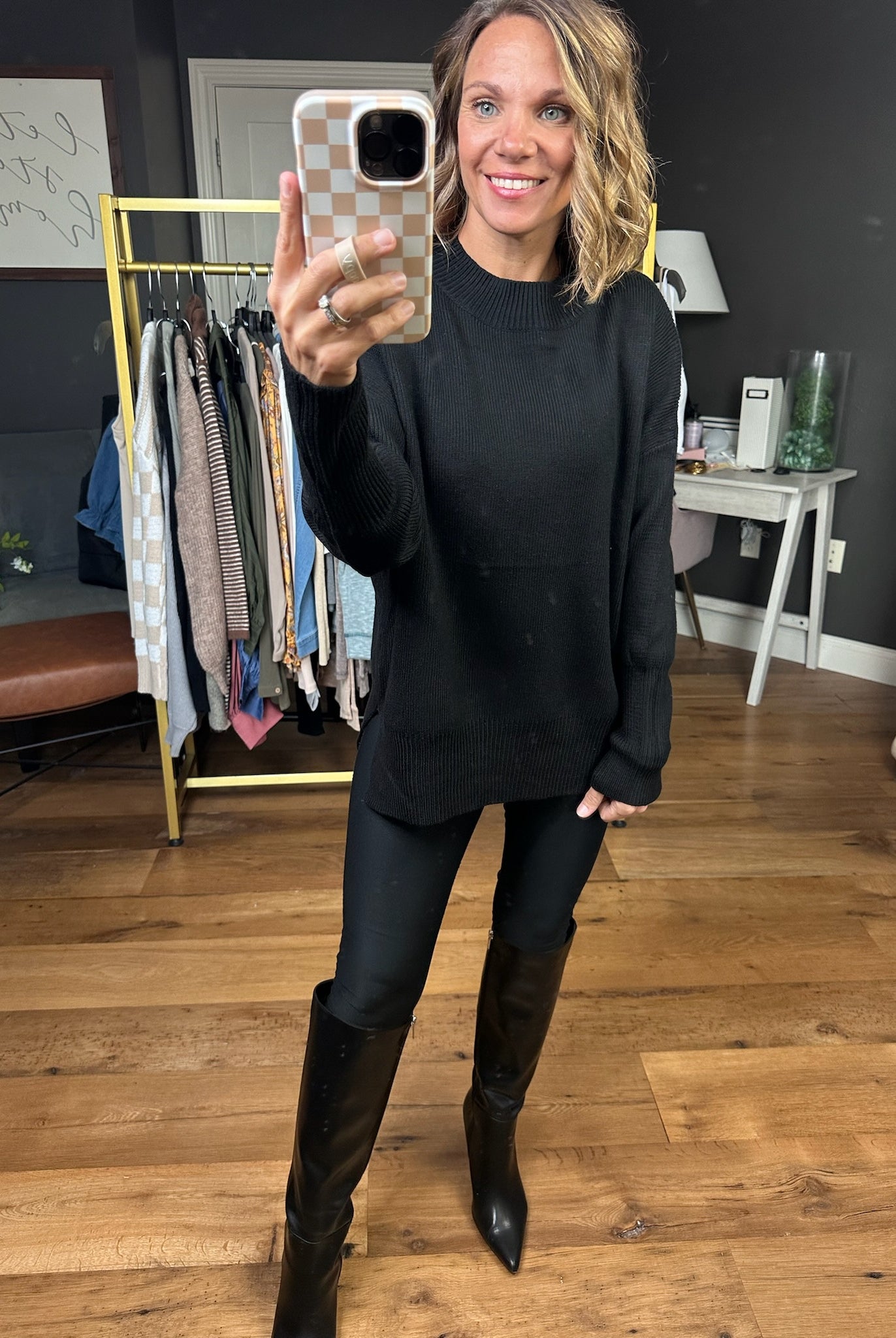 Quick Decision Ribbed Sweater With Side-Slit Detail - Multiple Options-Sweaters-Miracle-Anna Kaytes Boutique, Women's Fashion Boutique in Grinnell, Iowa