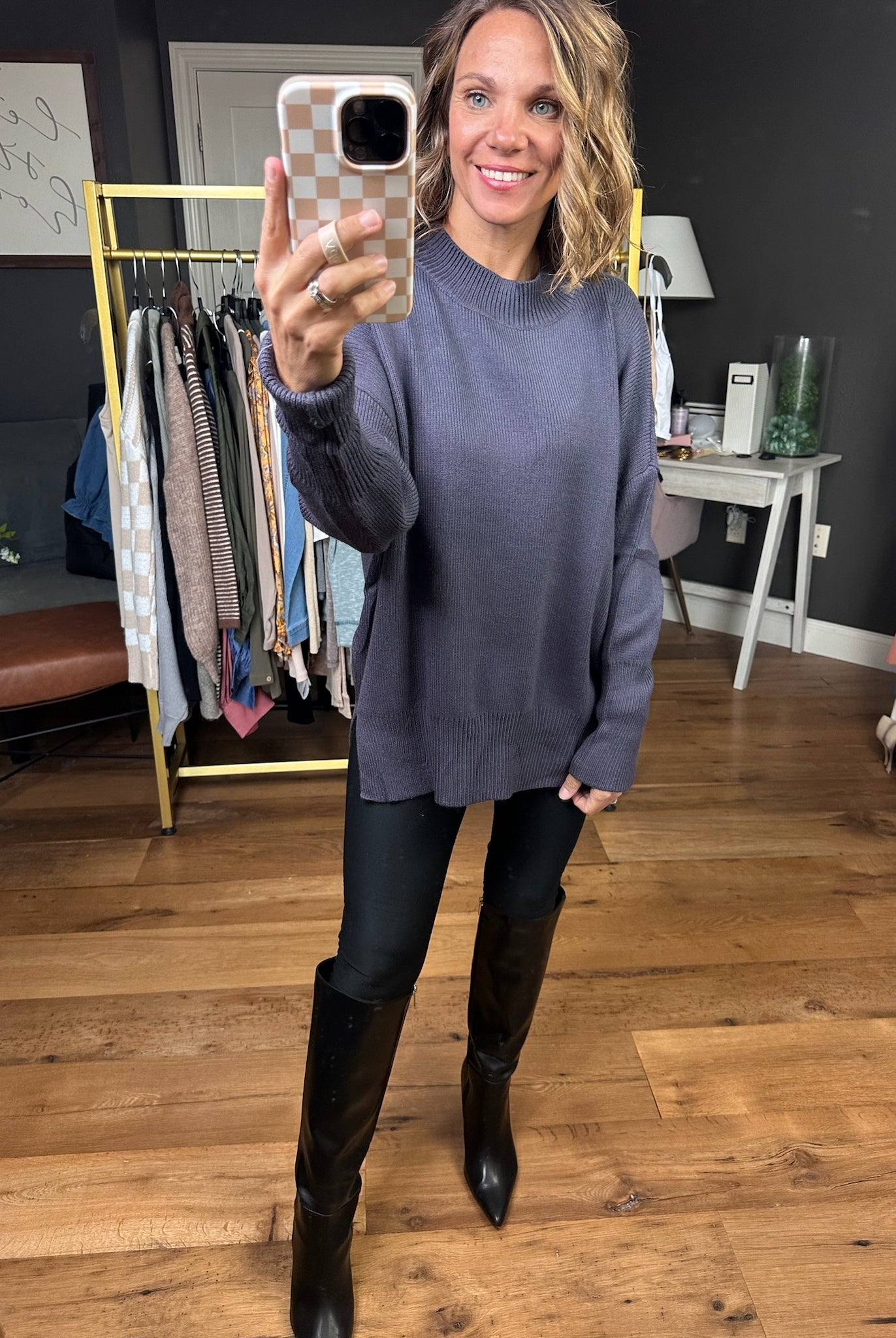 Quick Decision Ribbed Sweater With Side-Slit Detail - Multiple Options-Sweaters-Miracle-Anna Kaytes Boutique, Women's Fashion Boutique in Grinnell, Iowa