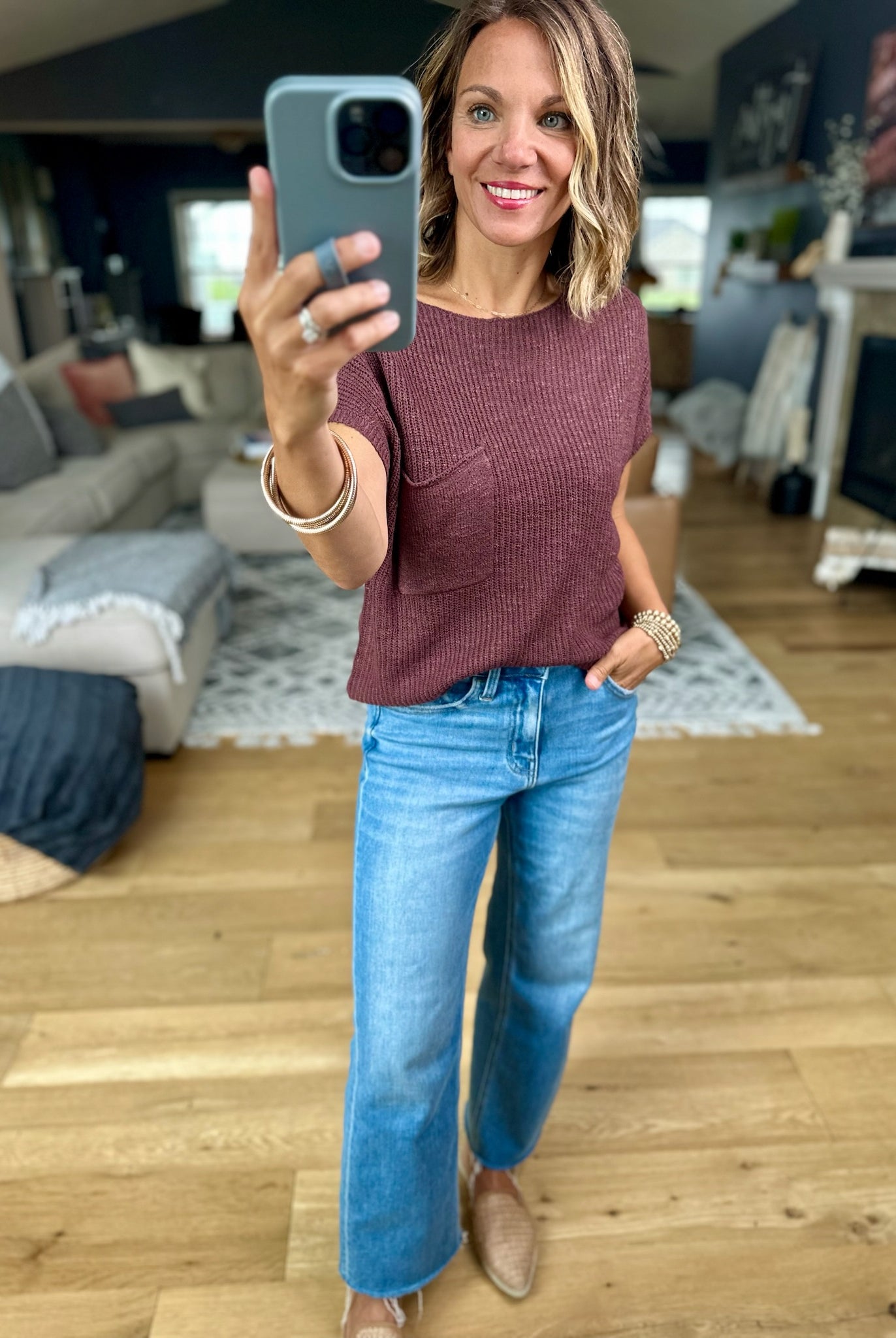 Simple Threads Pocket Knit Top-Be Cool-Anna Kaytes Boutique, Women's Fashion Boutique in Grinnell, Iowa