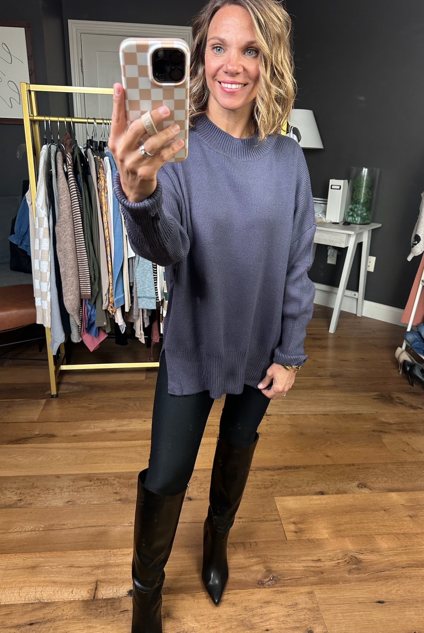 Quick Decision Ribbed Sweater With Side-Slit Detail - Multiple Options-Sweaters-Miracle-Anna Kaytes Boutique, Women's Fashion Boutique in Grinnell, Iowa