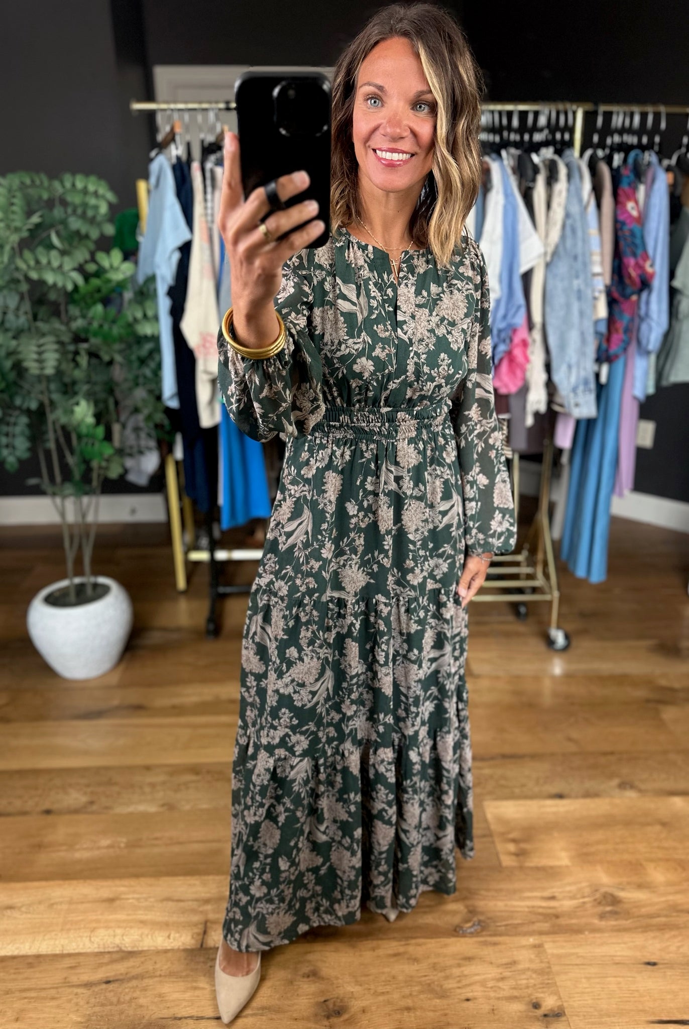 Fall Decisions Floral Dress-Dresses-She & Sky-Anna Kaytes Boutique, Women's Fashion Boutique in Grinnell, Iowa