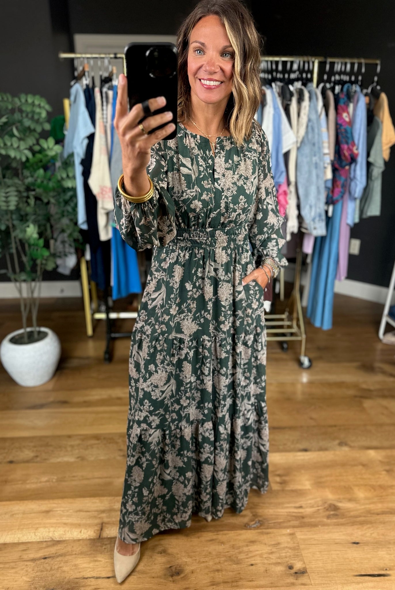 Fall Decisions Floral Dress-Dresses-She & Sky-Anna Kaytes Boutique, Women's Fashion Boutique in Grinnell, Iowa