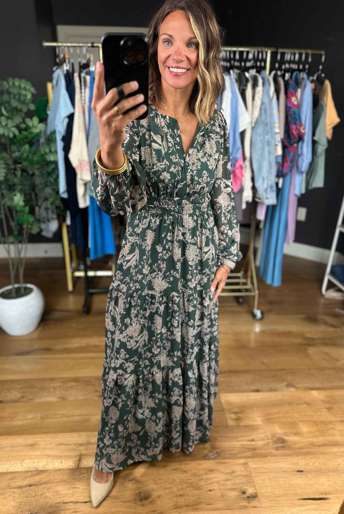 Fall Decisions Floral Dress-Dresses-She & Sky-Anna Kaytes Boutique, Women's Fashion Boutique in Grinnell, Iowa