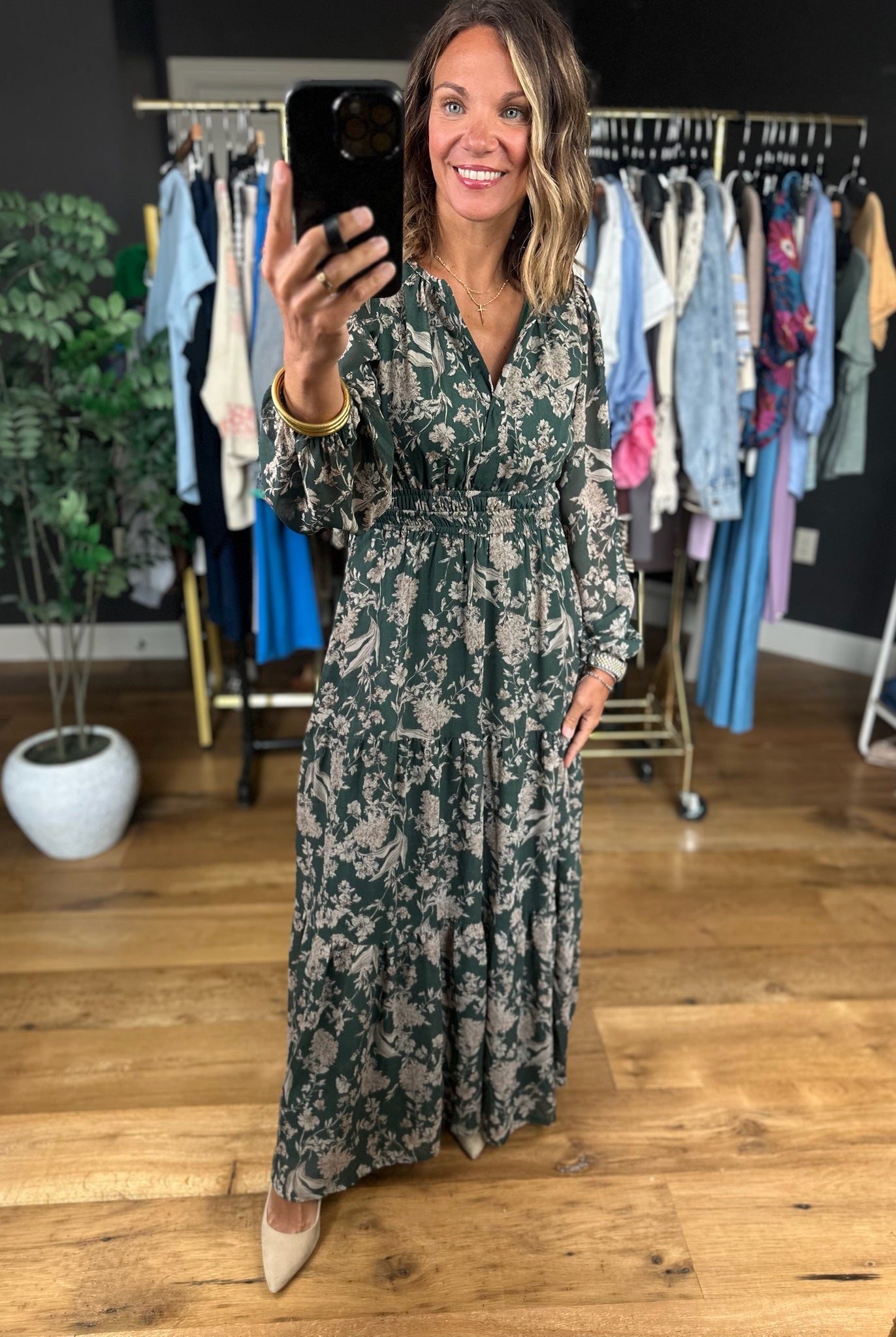 Fall Decisions Floral Dress-Dresses-She & Sky-Anna Kaytes Boutique, Women's Fashion Boutique in Grinnell, Iowa