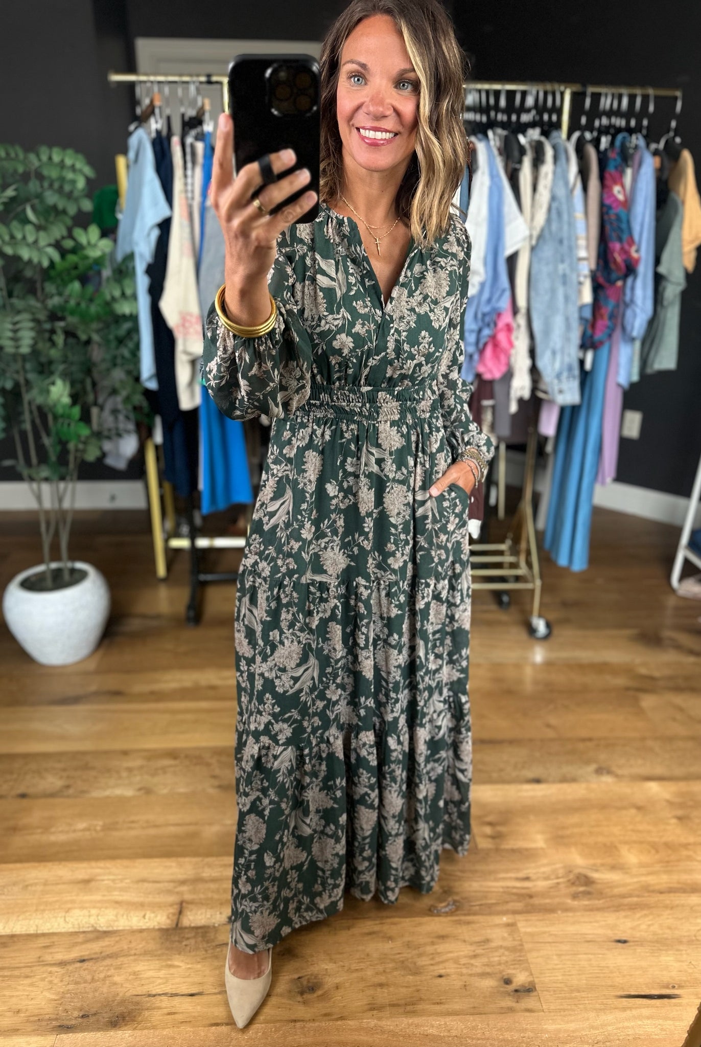 Fall Decisions Floral Dress-Dresses-She & Sky-Anna Kaytes Boutique, Women's Fashion Boutique in Grinnell, Iowa