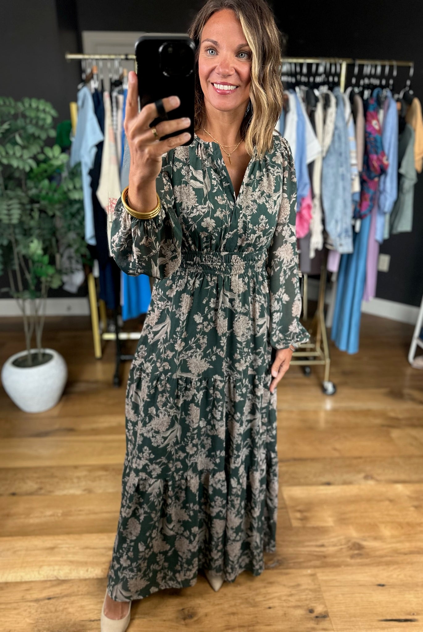 Fall Decisions Floral Dress-Dresses-She & Sky-Anna Kaytes Boutique, Women's Fashion Boutique in Grinnell, Iowa