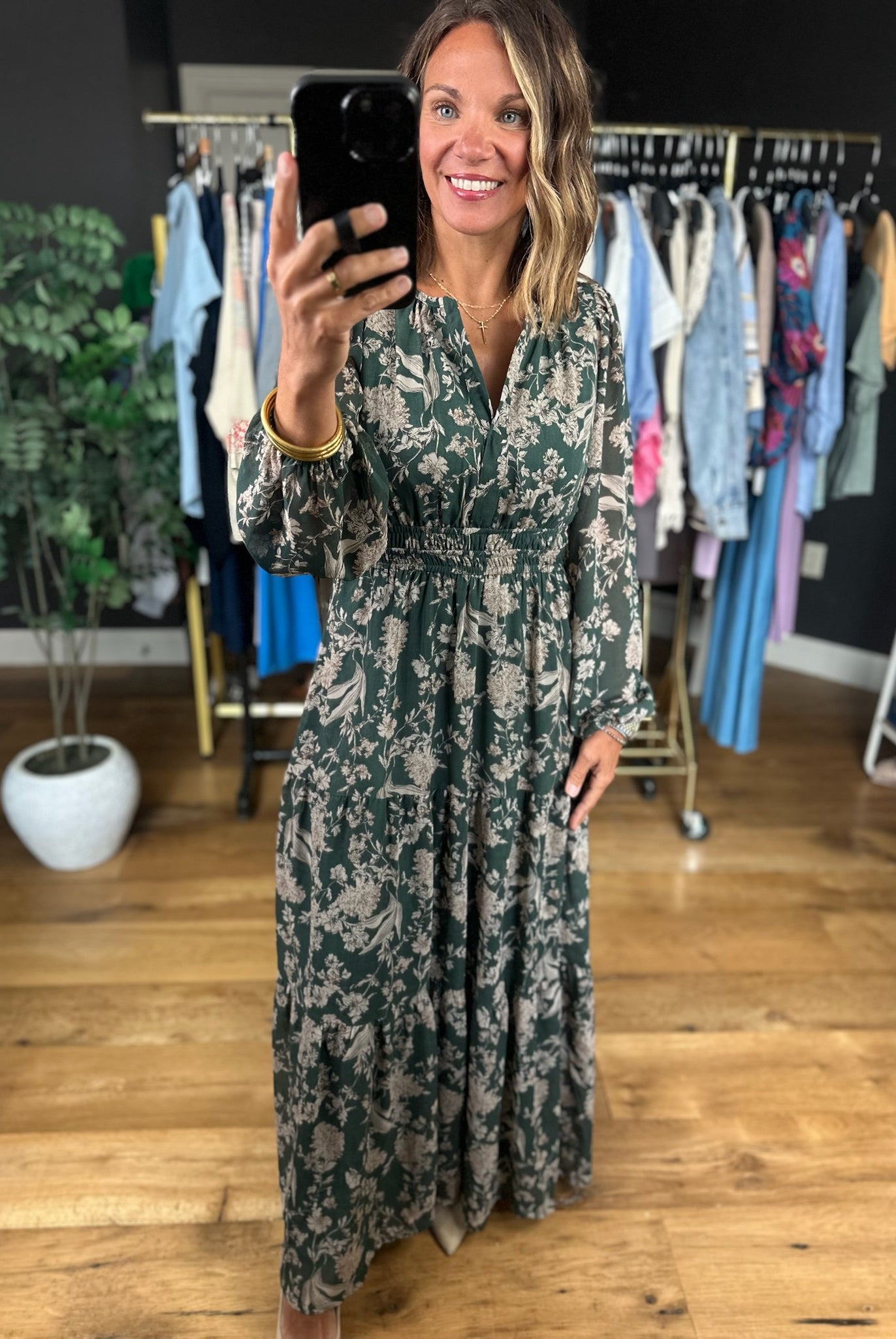 Fall Decisions Floral Dress-Dresses-She & Sky-Anna Kaytes Boutique, Women's Fashion Boutique in Grinnell, Iowa