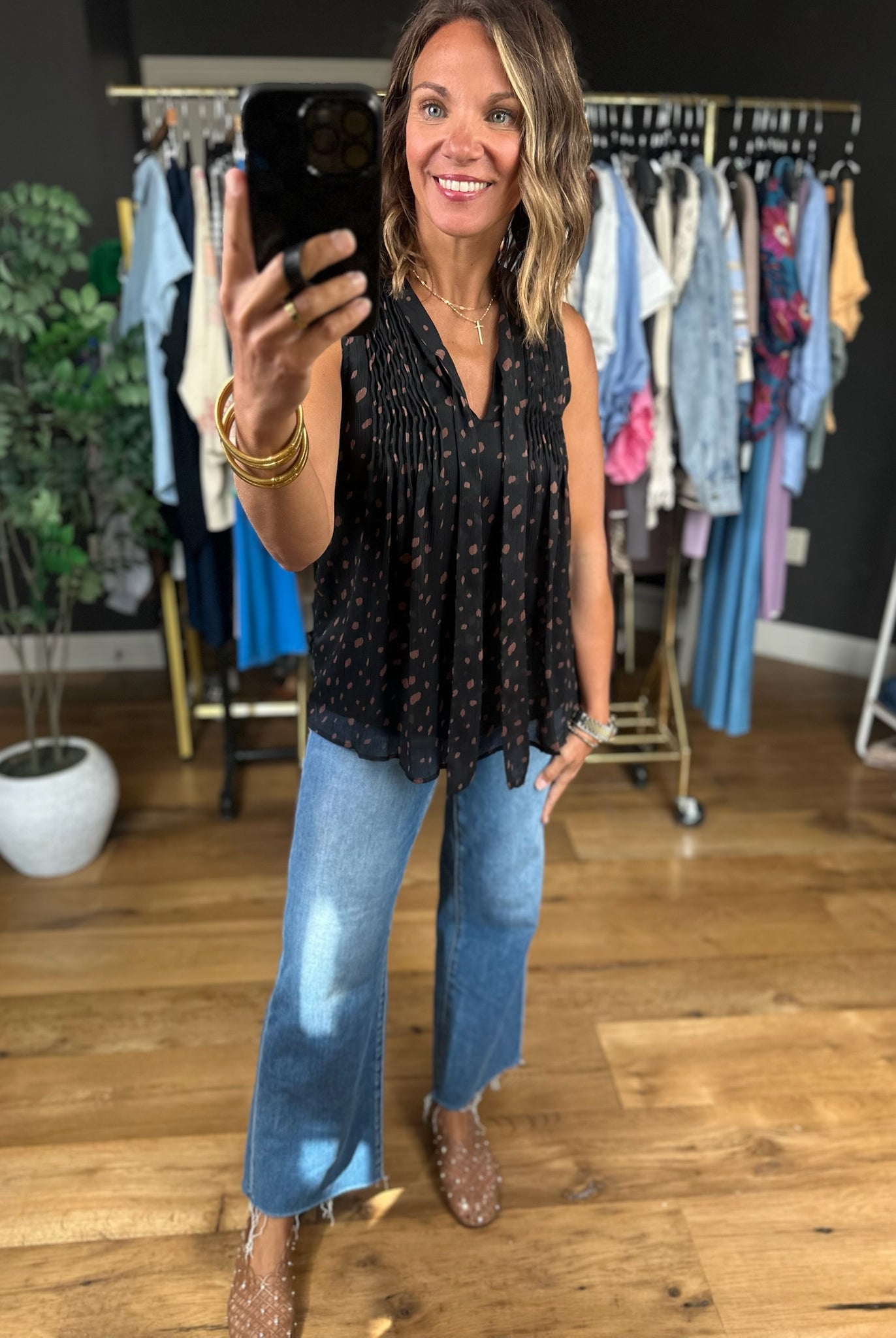 Tell Me Something New Patterned Top-Sleeveless-Doe & Rae-Anna Kaytes Boutique, Women's Fashion Boutique in Grinnell, Iowa