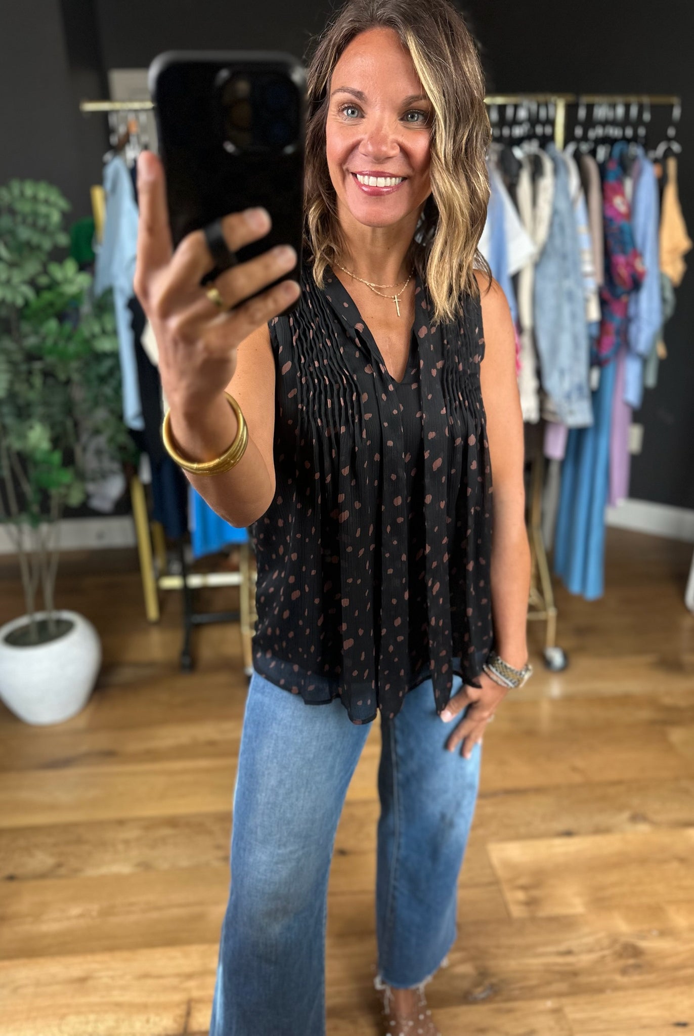 Tell Me Something New Patterned Top-Sleeveless-Doe & Rae-Anna Kaytes Boutique, Women's Fashion Boutique in Grinnell, Iowa