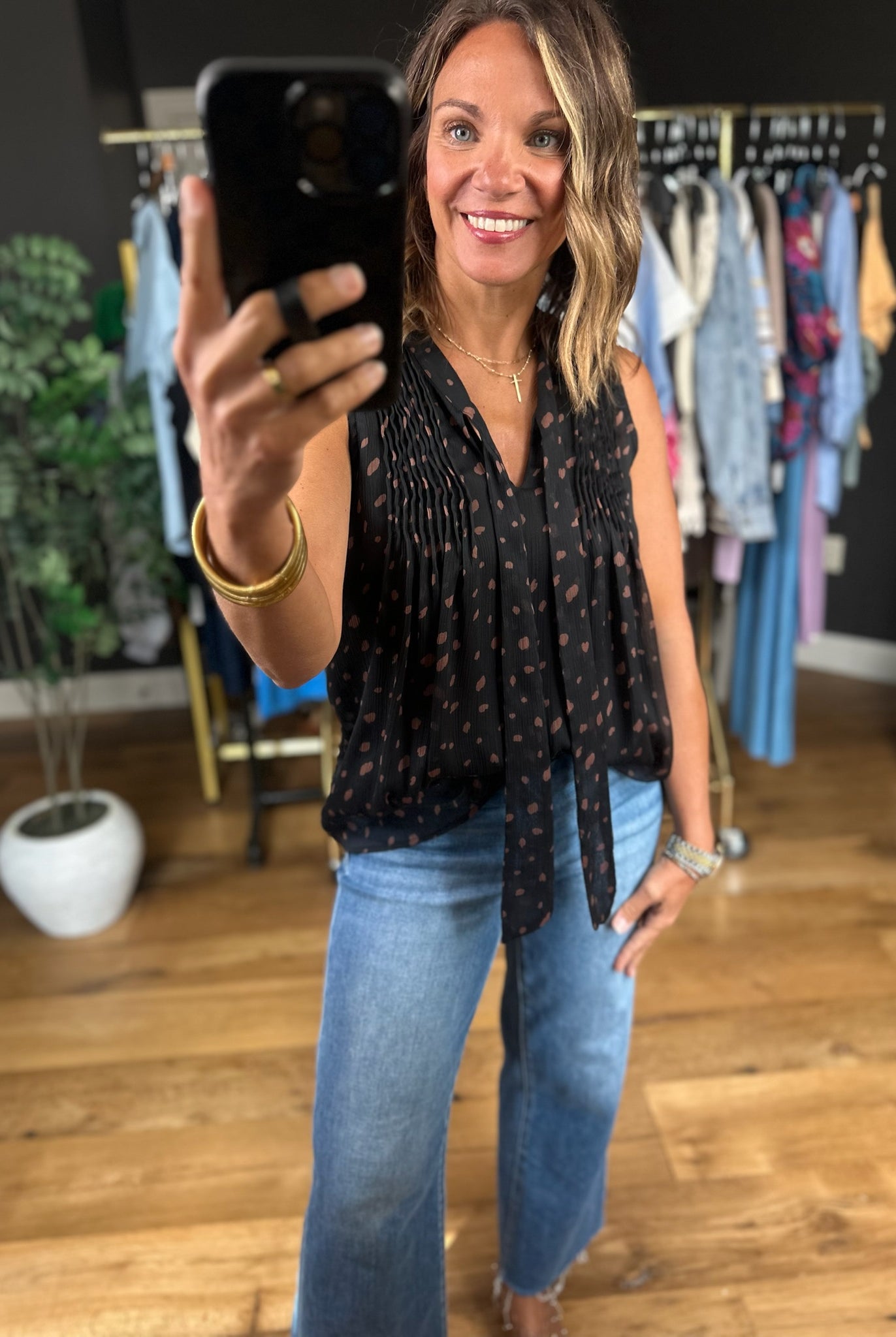 Tell Me Something New Patterned Top-Sleeveless-Doe & Rae-Anna Kaytes Boutique, Women's Fashion Boutique in Grinnell, Iowa