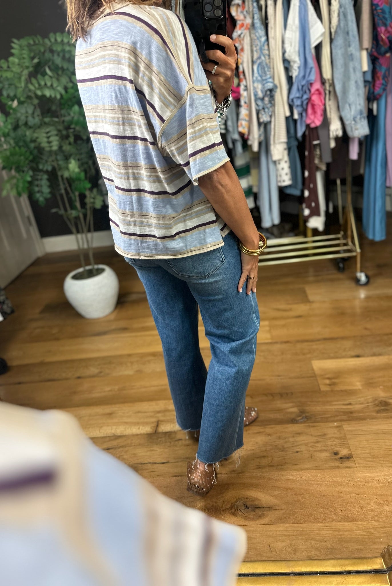 Keep You Humble Striped Top-Short Sleeves-ee:some-Anna Kaytes Boutique, Women's Fashion Boutique in Grinnell, Iowa
