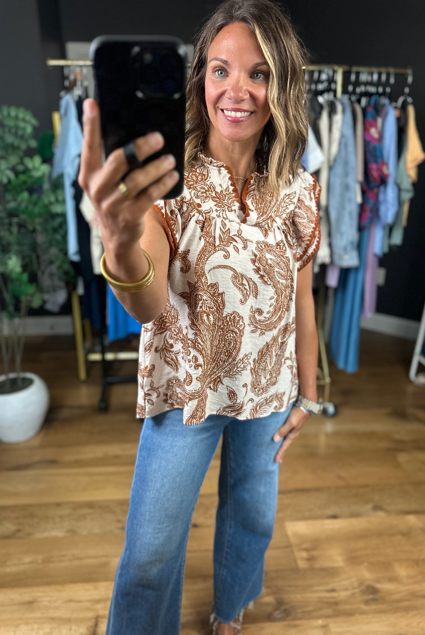Feelings For You Flutter-Sleeve Top-Short Sleeves-She & Sky-Anna Kaytes Boutique, Women's Fashion Boutique in Grinnell, Iowa