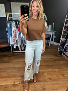 The Vienna Vintage High Rise Crop Flare Denim-Jeans-Vervet-Anna Kaytes Boutique, Women's Fashion Boutique in Grinnell, Iowa