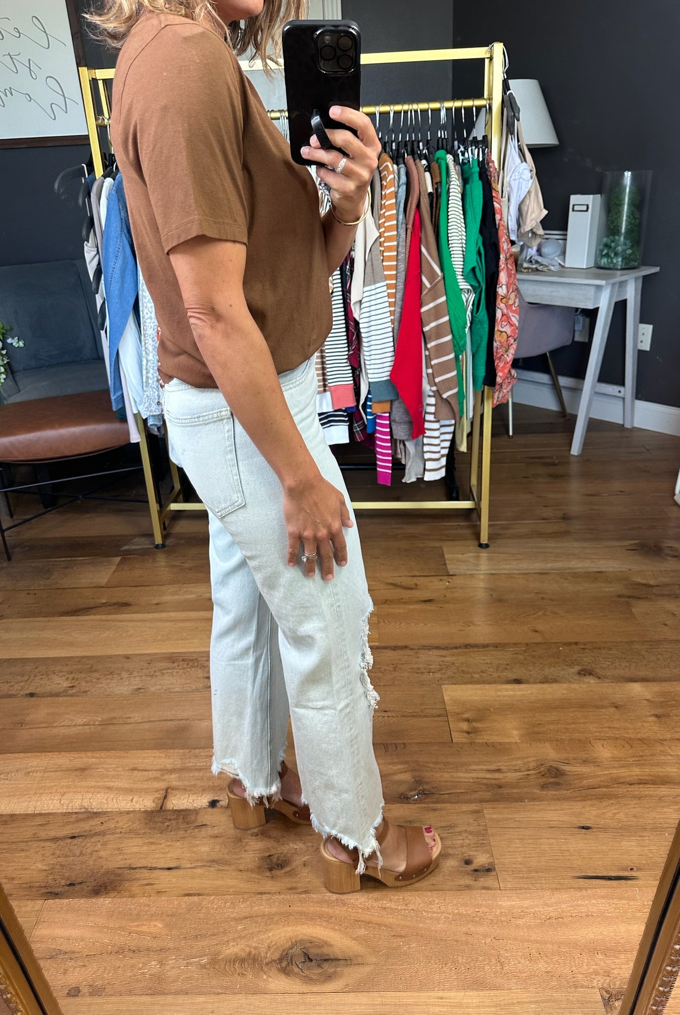 The Vienna Vintage High Rise Crop Flare Denim-Jeans-Vervet-Anna Kaytes Boutique, Women's Fashion Boutique in Grinnell, Iowa