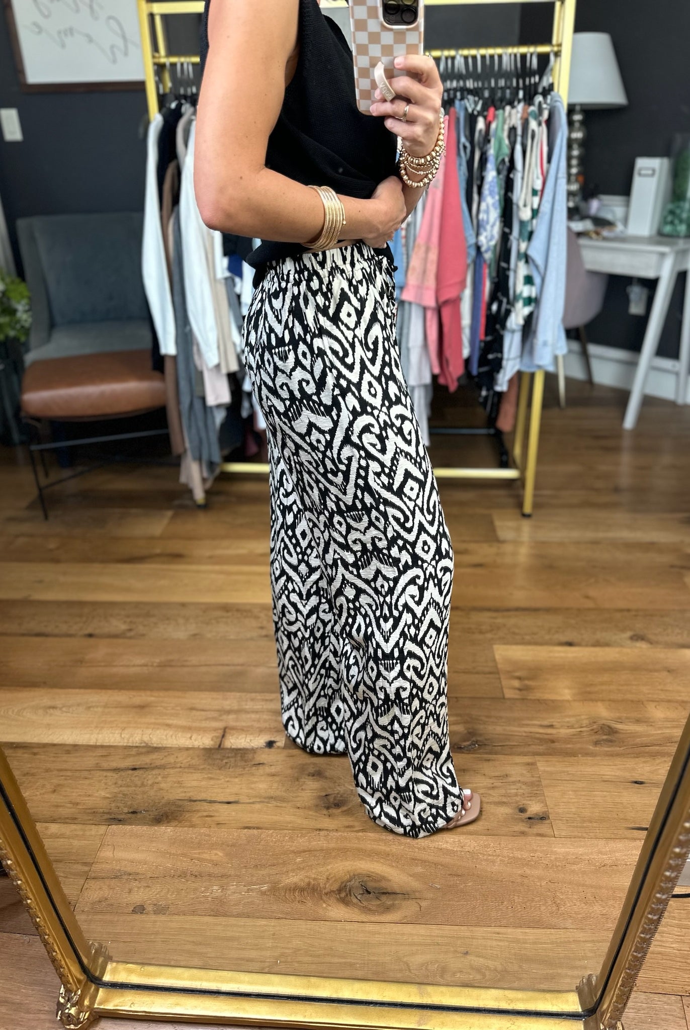 All The Possibilities Patterned Wide-Leg Pant - Black-Staccato-Anna Kaytes Boutique, Women's Fashion Boutique in Grinnell, Iowa