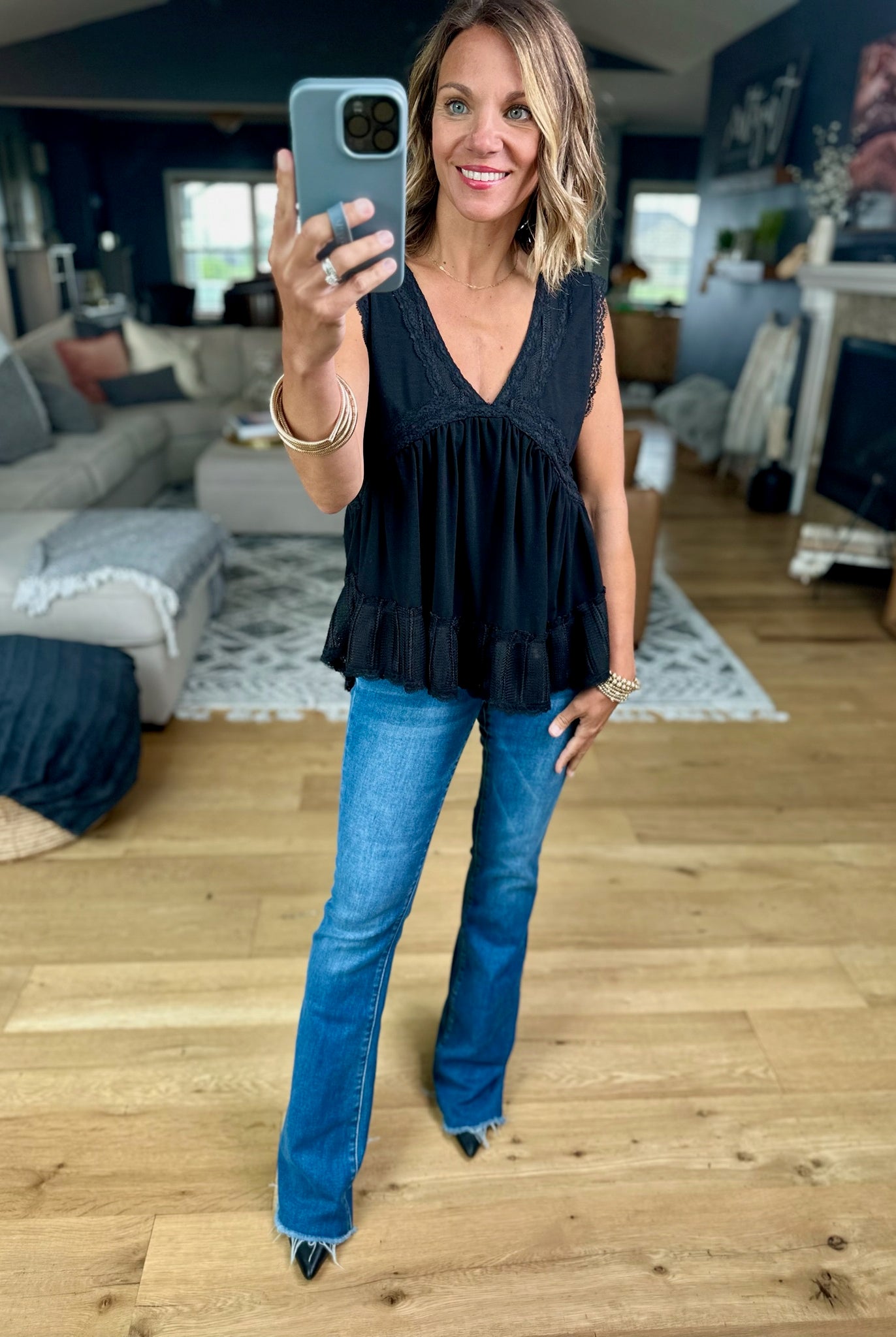 Now Is The Time Lace-Trim Top-POL YKt813-Anna Kaytes Boutique, Women's Fashion Boutique in Grinnell, Iowa