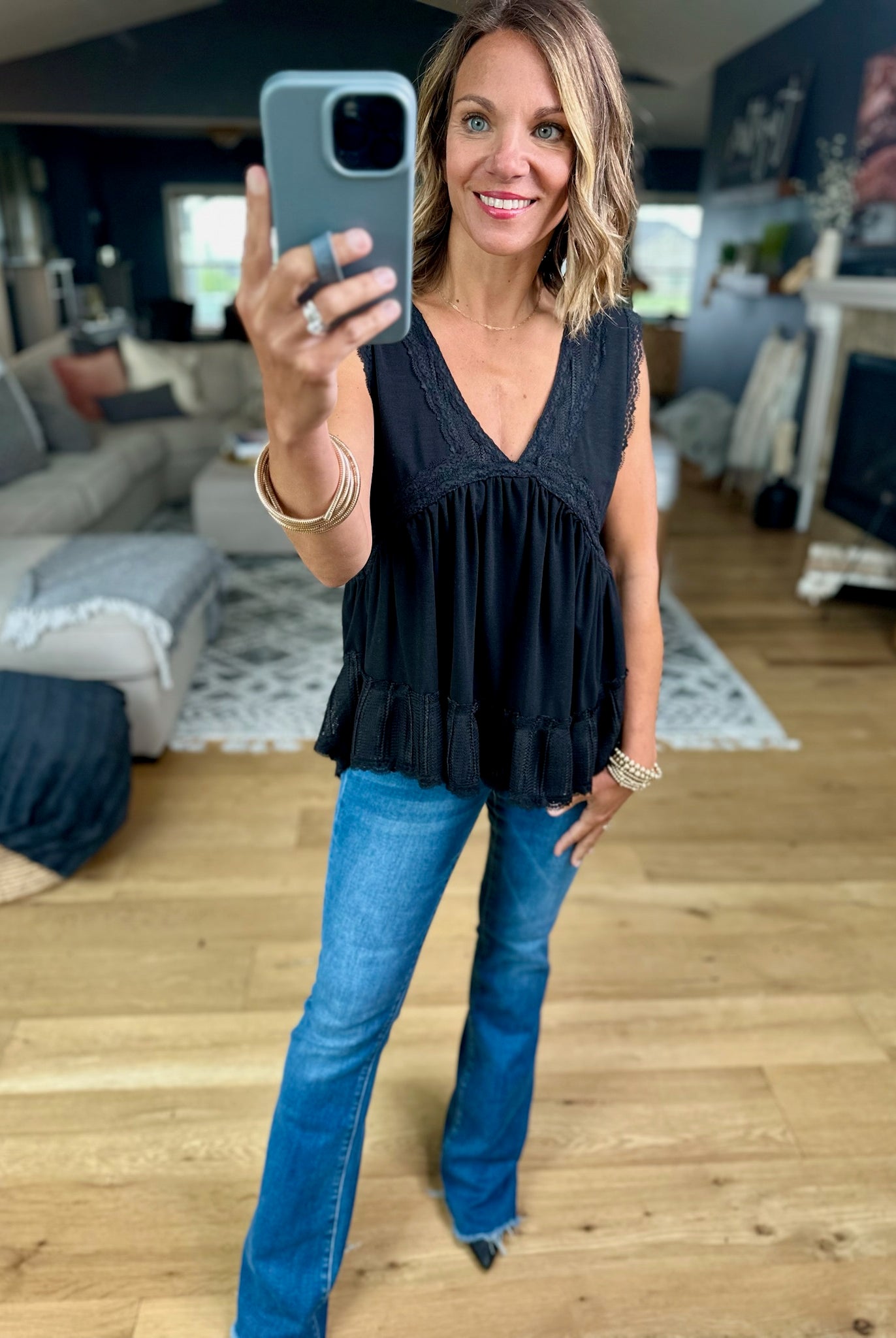 Now Is The Time Lace-Trim Top-POL YKt813-Anna Kaytes Boutique, Women's Fashion Boutique in Grinnell, Iowa