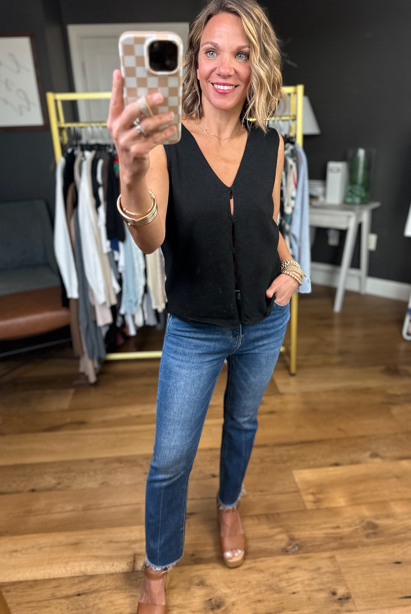 Merely Curious Button Knit Vest - Multiple Options-Wishlist-Anna Kaytes Boutique, Women's Fashion Boutique in Grinnell, Iowa