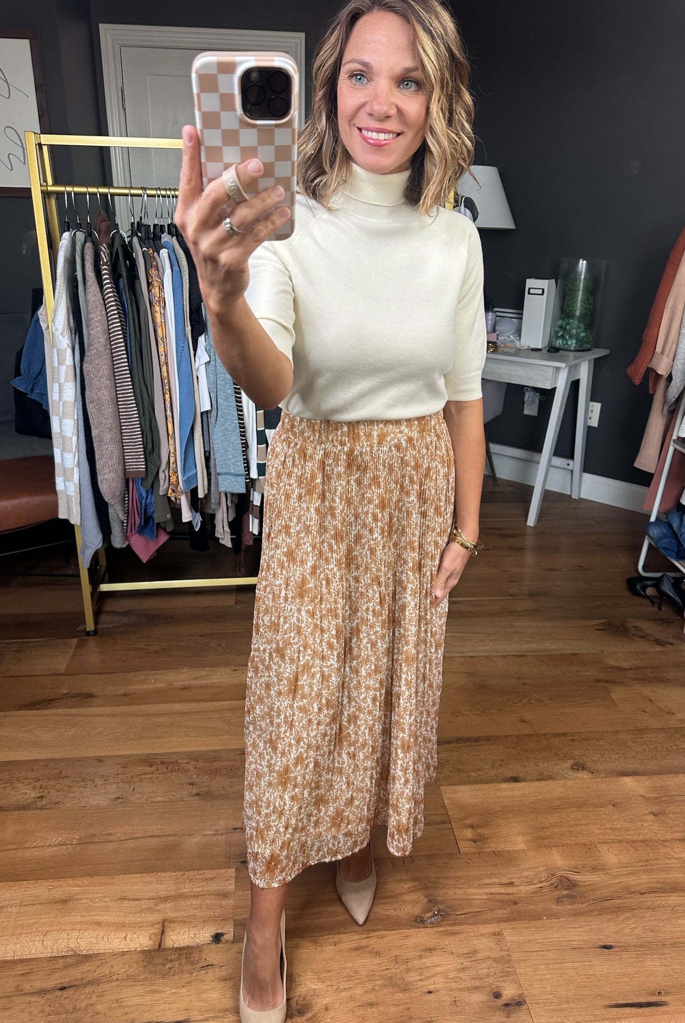 Get Away With It Floral Pleated Skirt - Amber-Wishlist-Anna Kaytes Boutique, Women's Fashion Boutique in Grinnell, Iowa