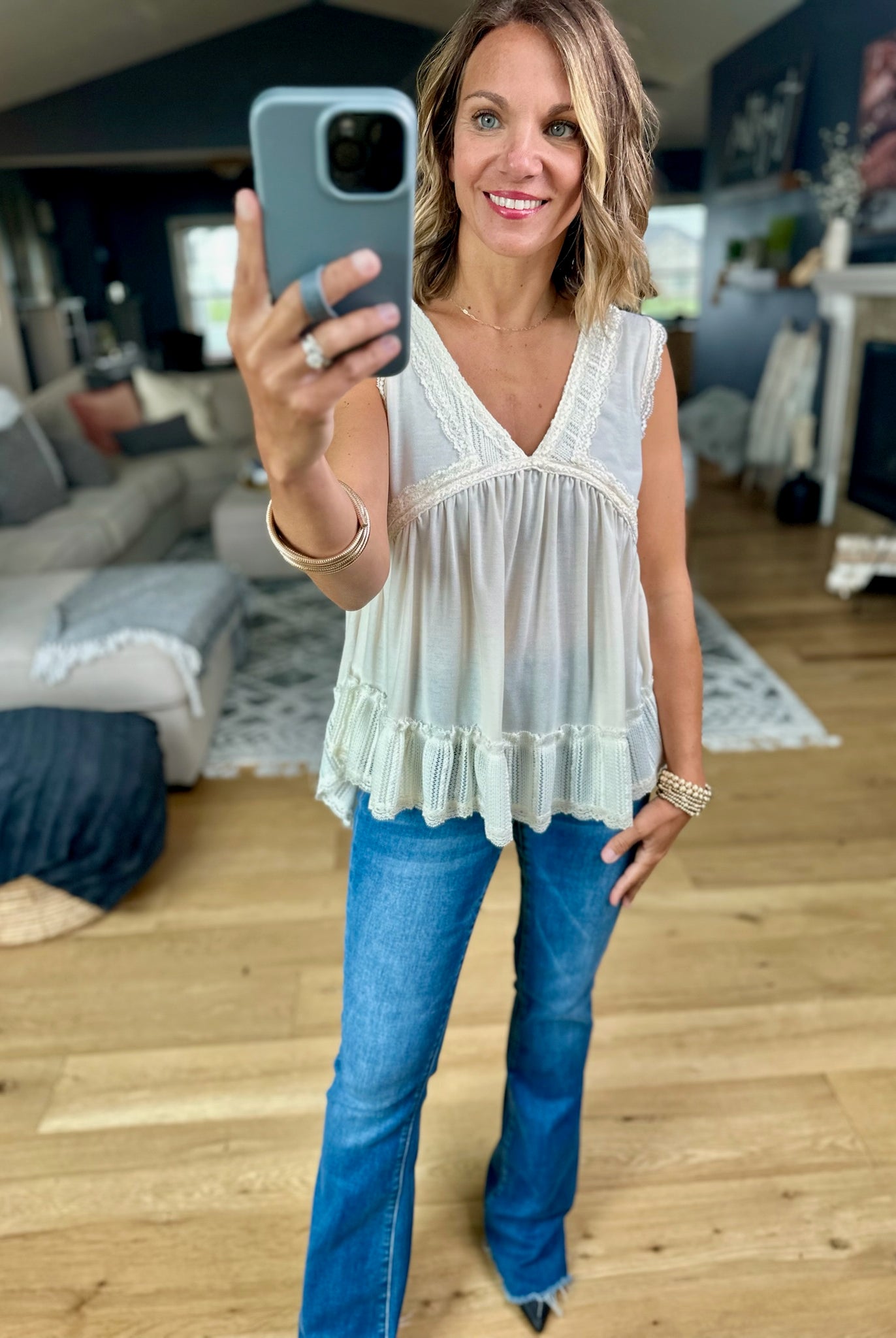 Now Is The Time Lace-Trim Top-POL YKt813-Anna Kaytes Boutique, Women's Fashion Boutique in Grinnell, Iowa