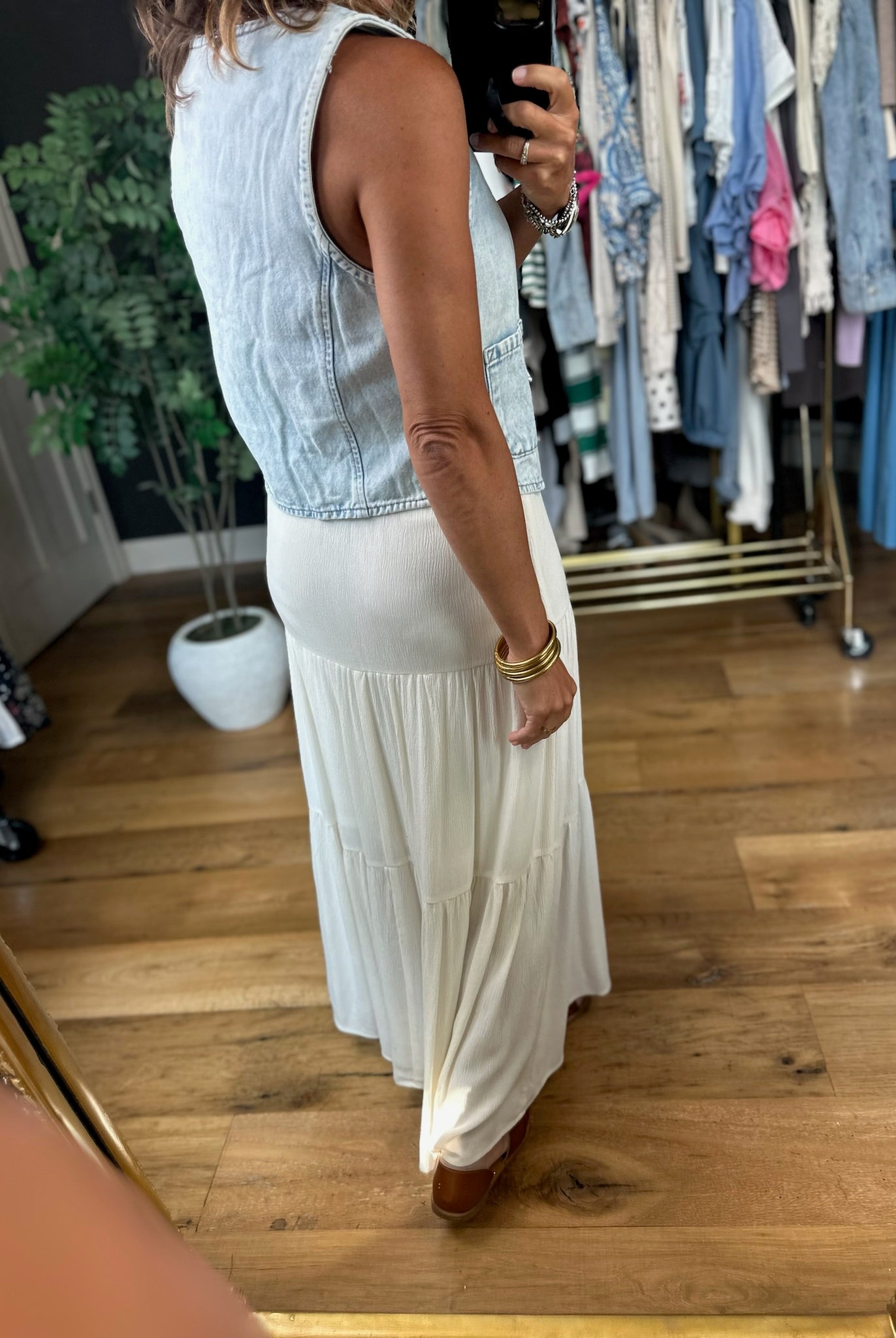 On Cloud 9 Denim Vest-Sleeveless-Very J-Anna Kaytes Boutique, Women's Fashion Boutique in Grinnell, Iowa