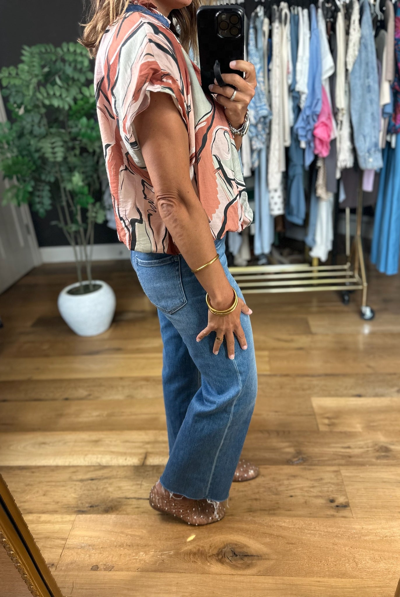 Heard You Right Patterned Top-Short Sleeves-THML-Anna Kaytes Boutique, Women's Fashion Boutique in Grinnell, Iowa