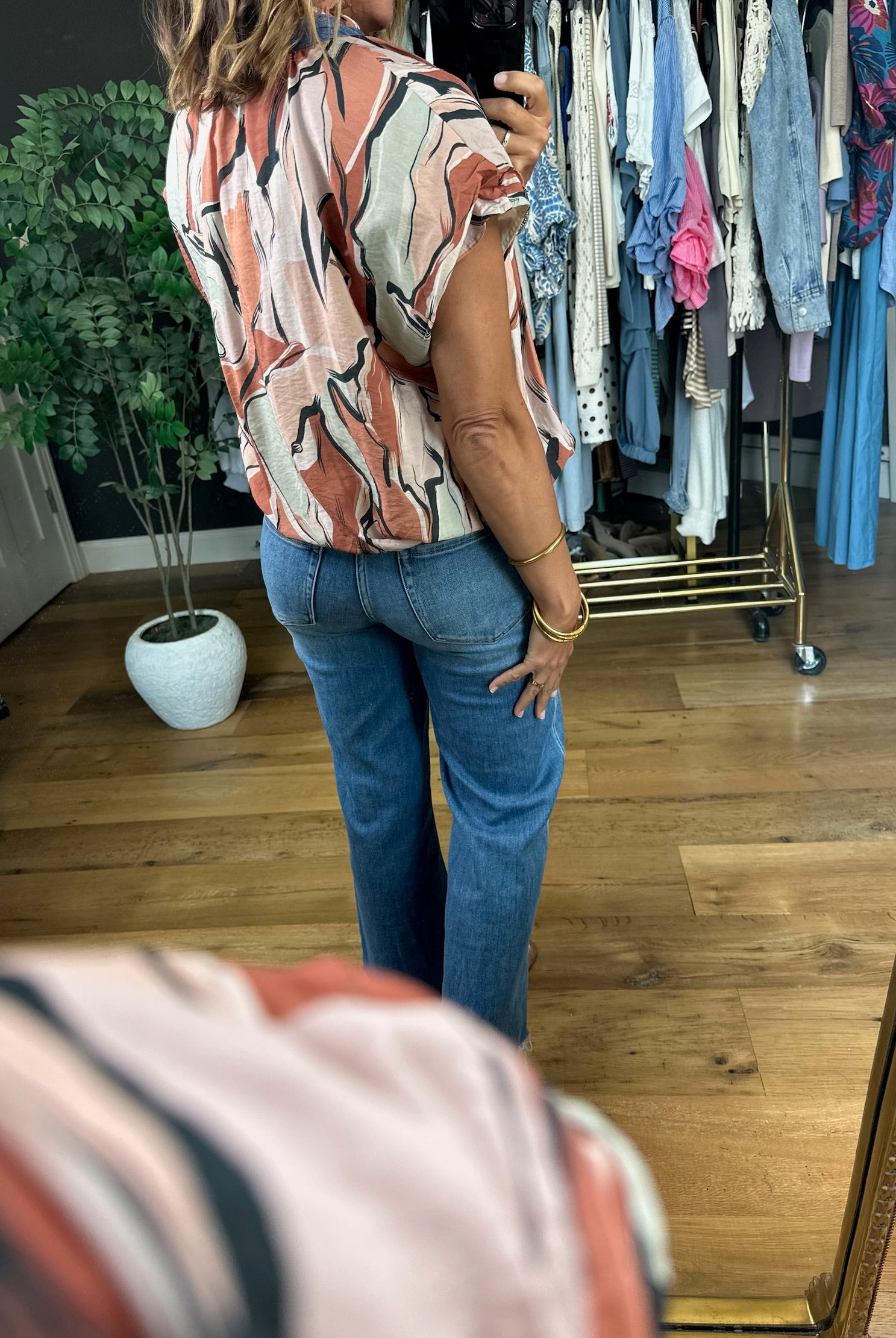 Heard You Right Patterned Top-Short Sleeves-THML-Anna Kaytes Boutique, Women's Fashion Boutique in Grinnell, Iowa