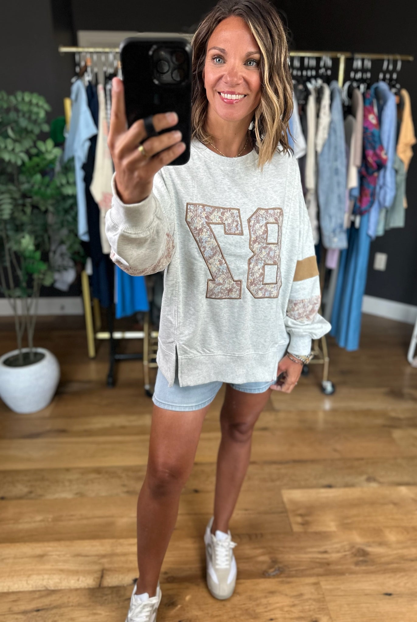 87 Varsity Contrast Crewneck-Sweaters-Easel-Anna Kaytes Boutique, Women's Fashion Boutique in Grinnell, Iowa