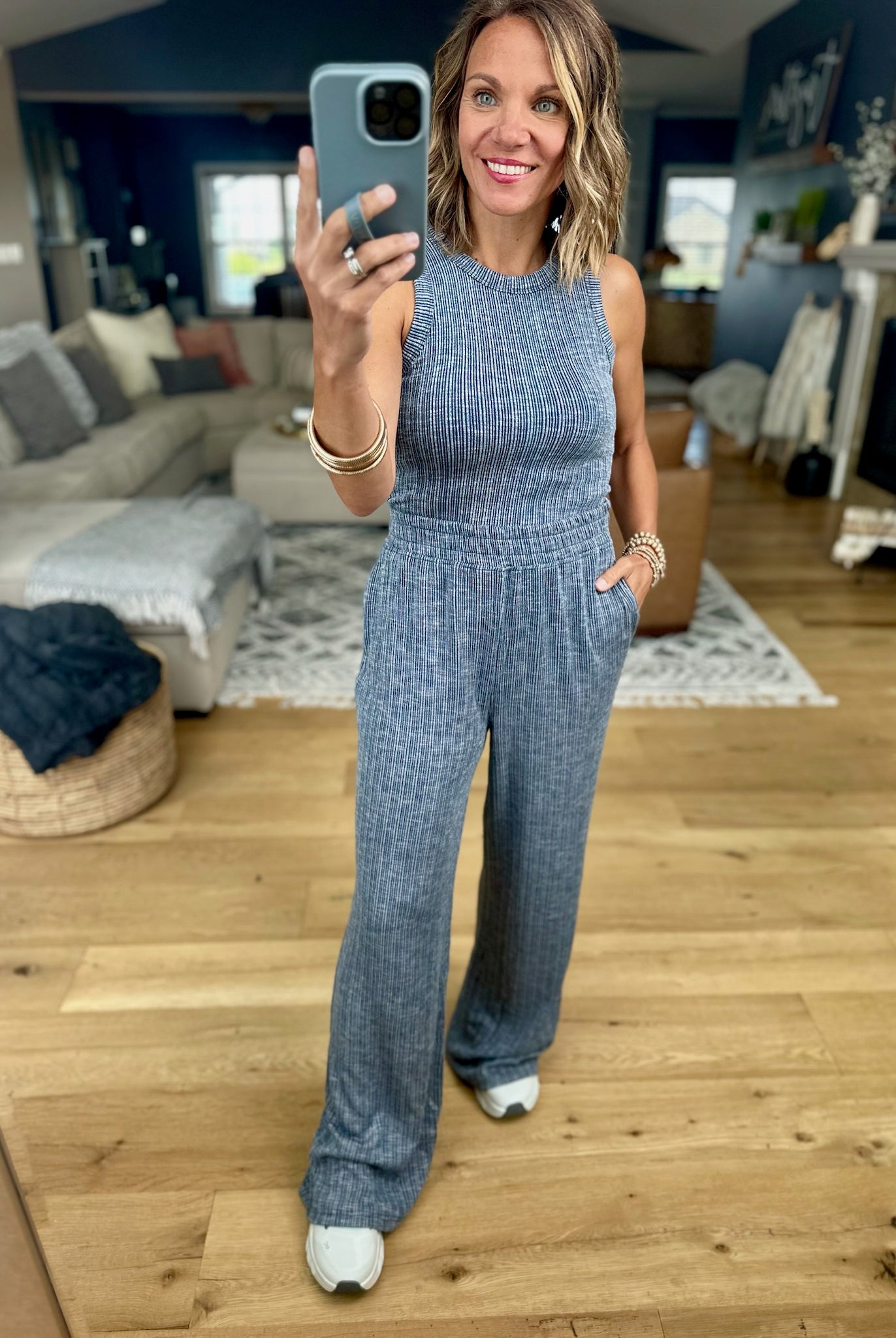 Heading Home Textured Wide Leg Pant + Tank Set-Thread & Supply-Anna Kaytes Boutique, Women's Fashion Boutique in Grinnell, Iowa