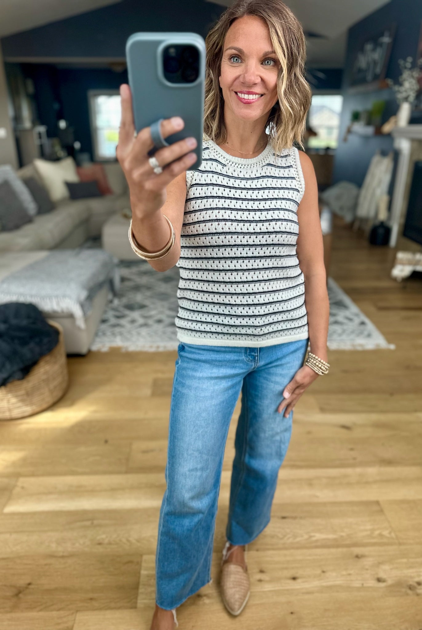 Intentional Style Striped Knit Top-Be Cool-Anna Kaytes Boutique, Women's Fashion Boutique in Grinnell, Iowa