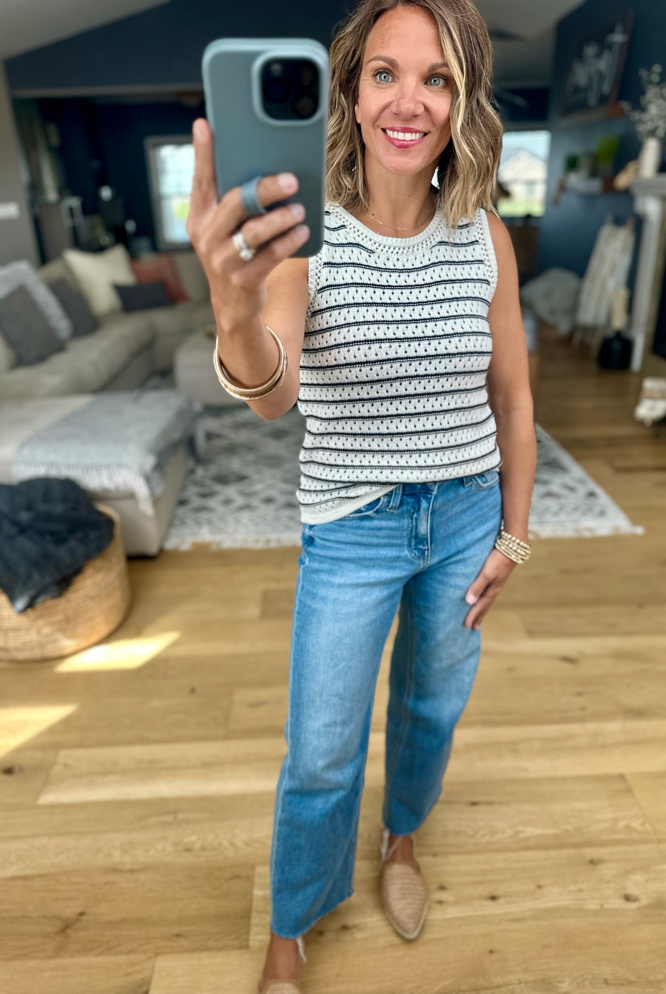 Intentional Style Striped Knit Top-Be Cool-Anna Kaytes Boutique, Women's Fashion Boutique in Grinnell, Iowa